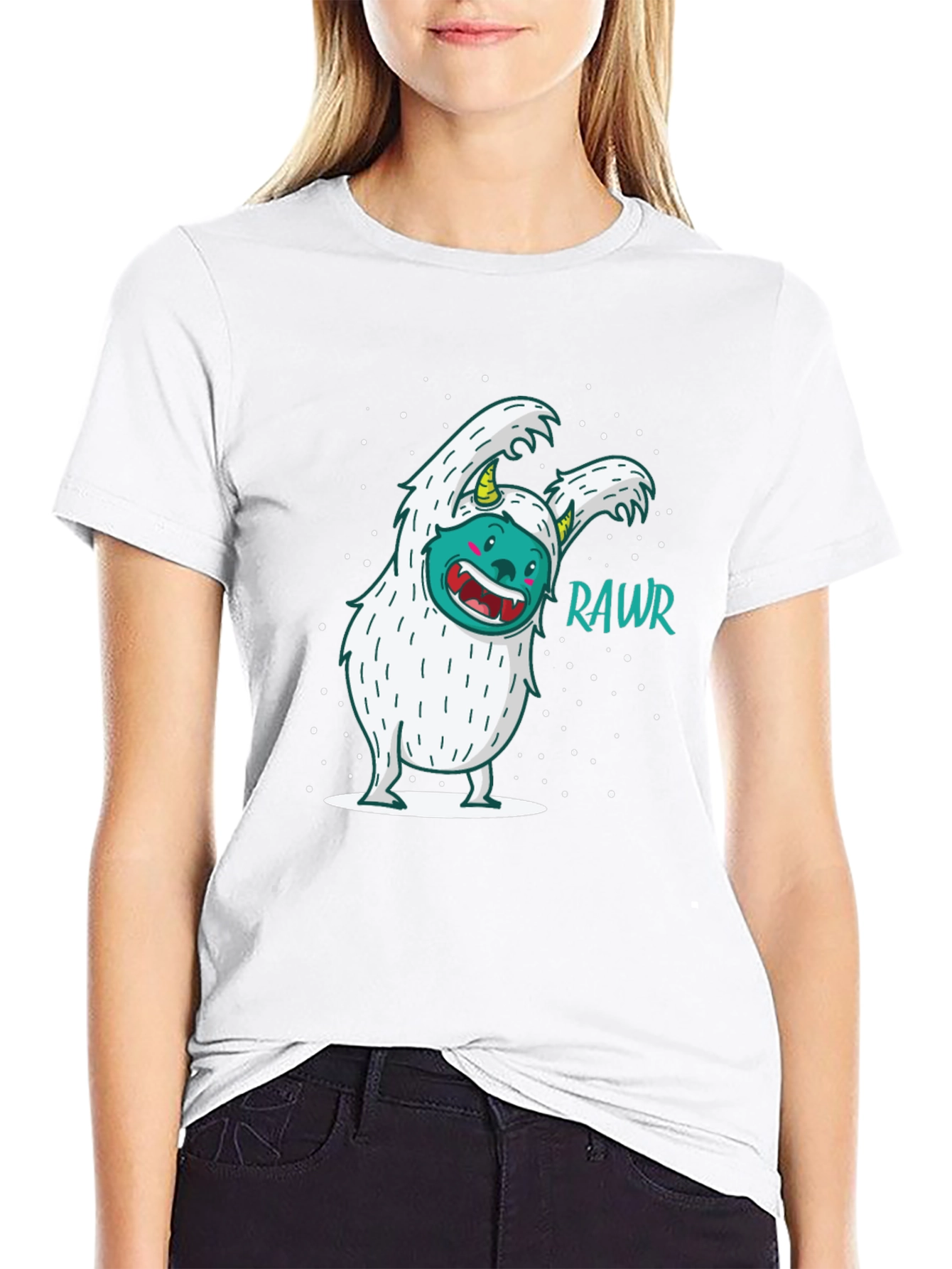 Funny Yeti Monster Rawr Graphic Tee