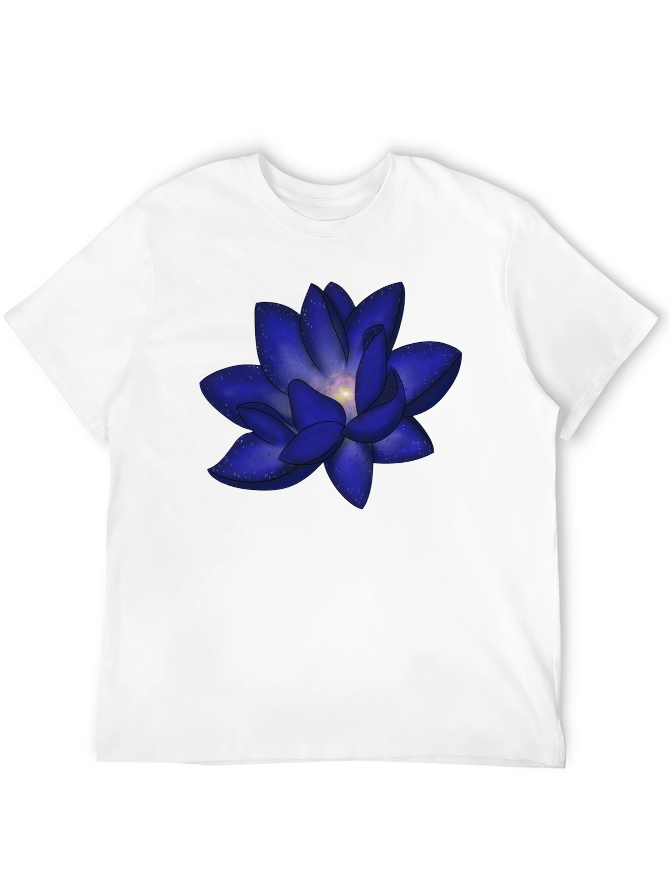 Blue Space Lotus Graphic T-Shirt - Modern Design