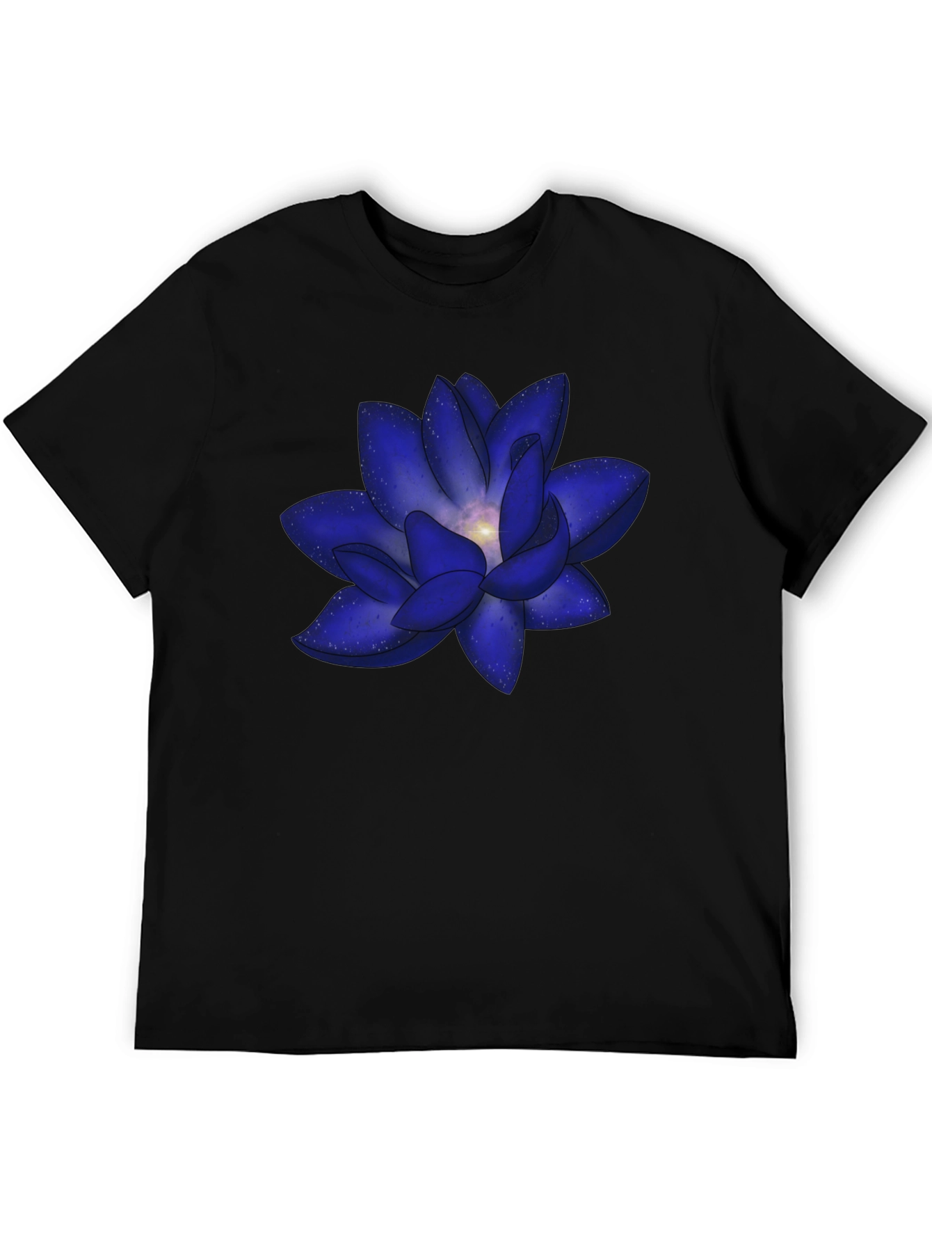 Blue Space Lotus Graphic T-Shirt - Modern Design