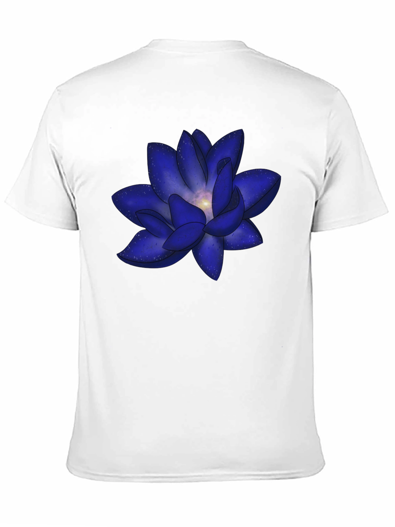 Blue Space Lotus Graphic T-Shirt - Modern Design