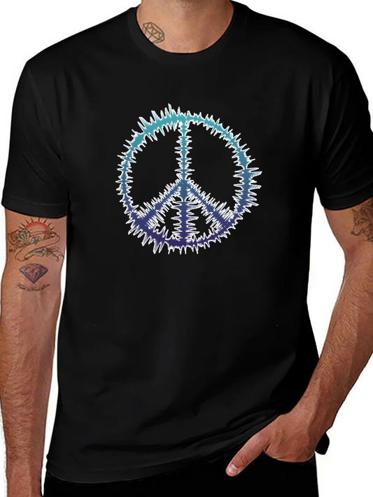 Peace Sign Black Tee - Retro Vibe