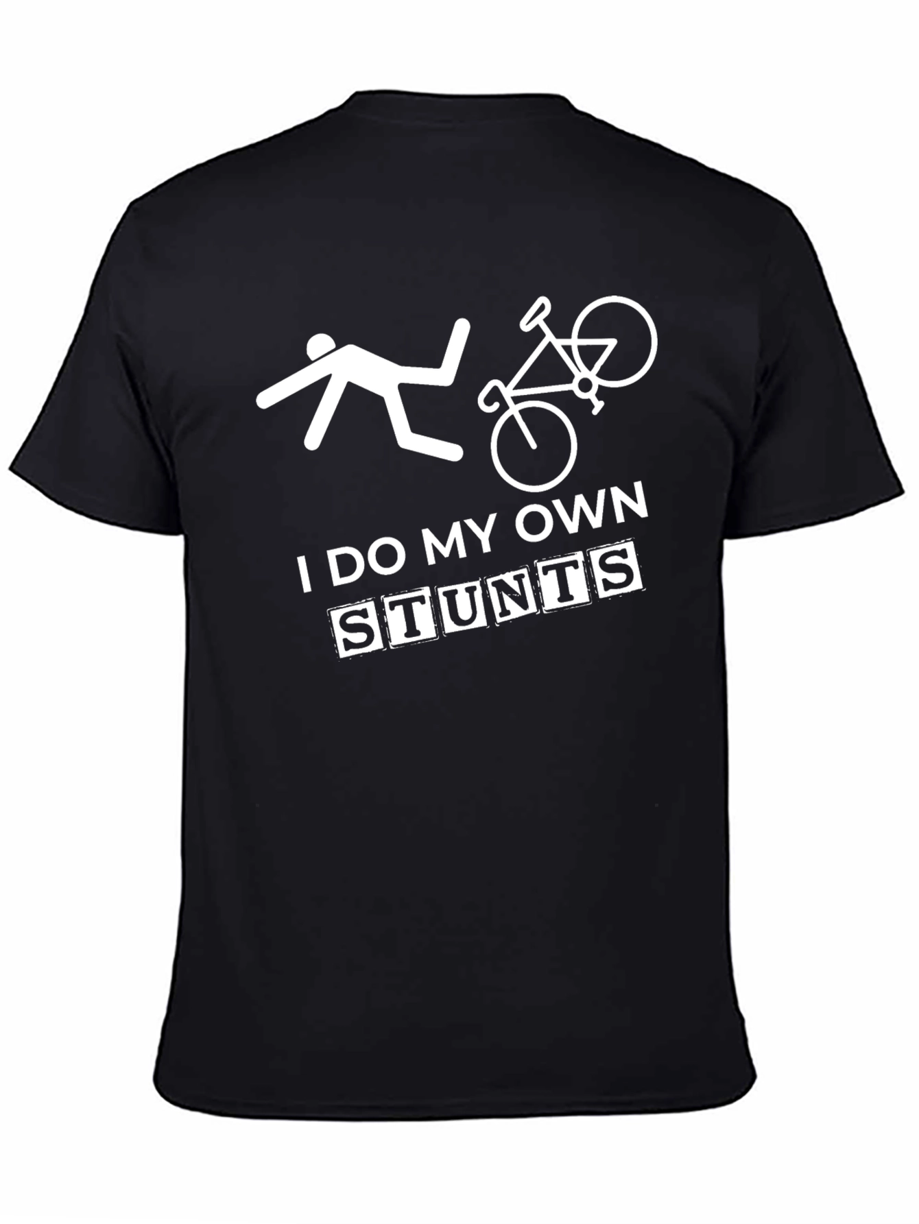I Do My Own Stunts T-Shirt Funny Biker Fall
