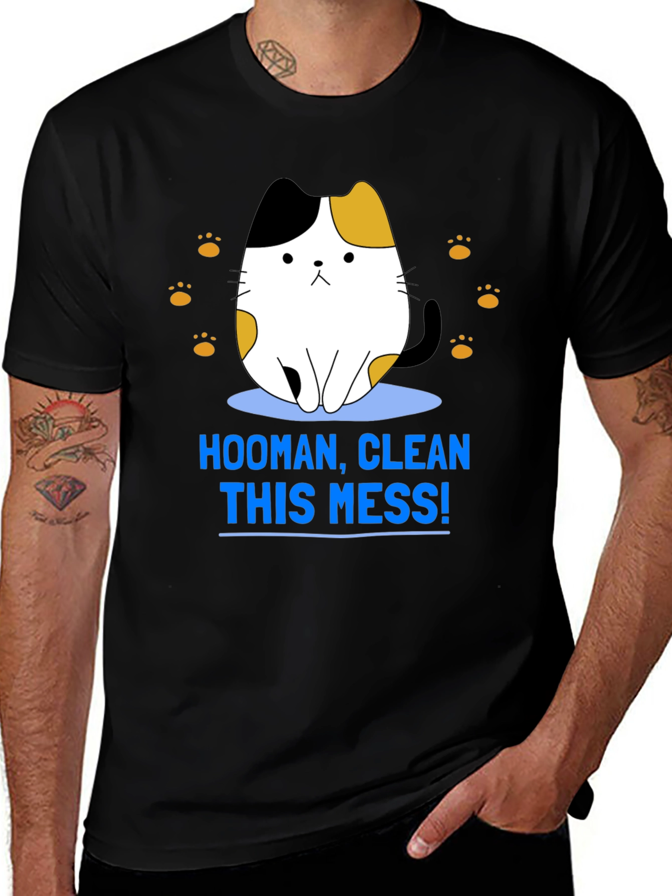 Hooman Clean This Mess Funny Cat T-Shirt