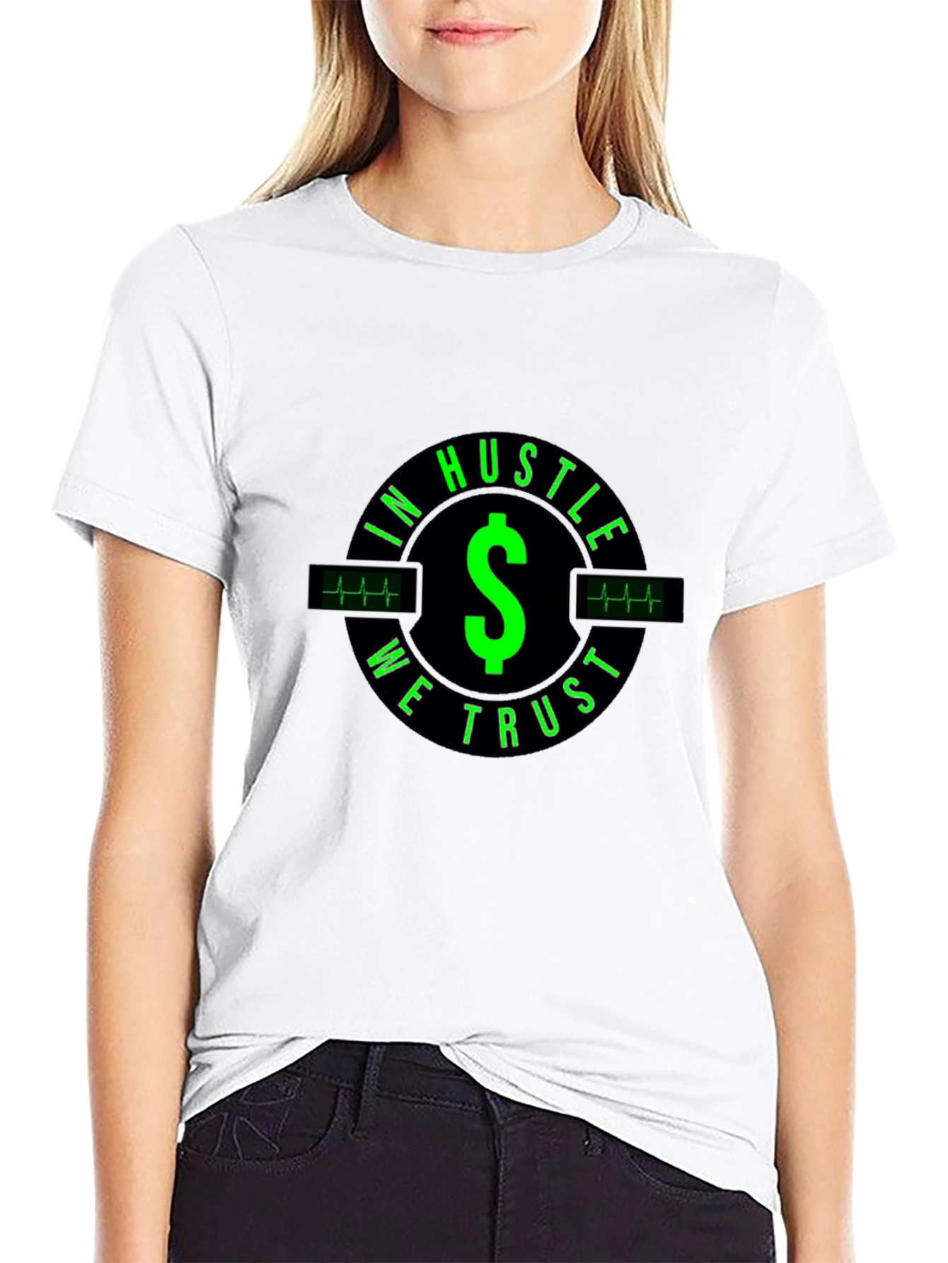 In Hustle We Trust Black Graphic Tee
