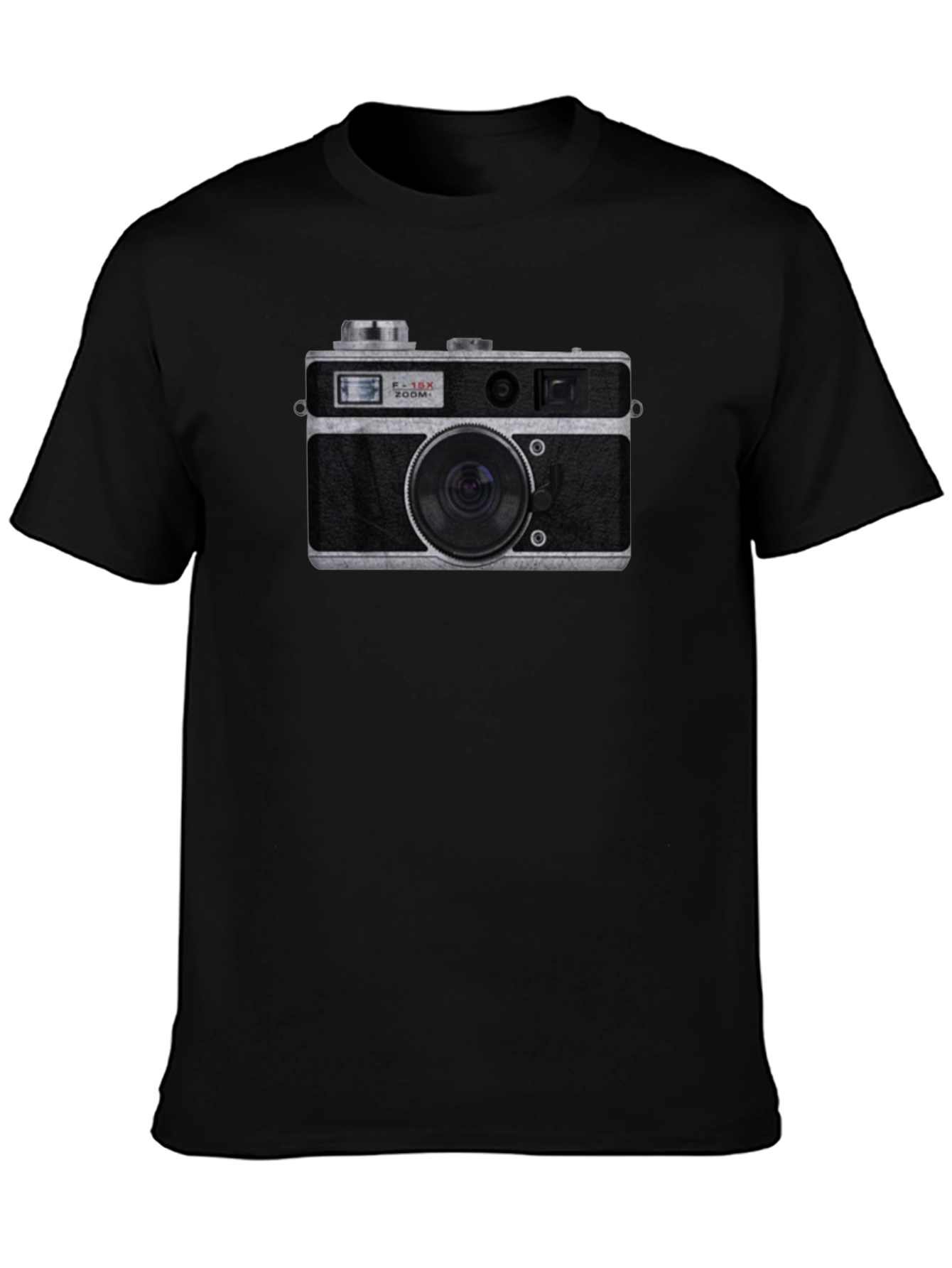 Retro Camera Graphic T-Shirt - Black