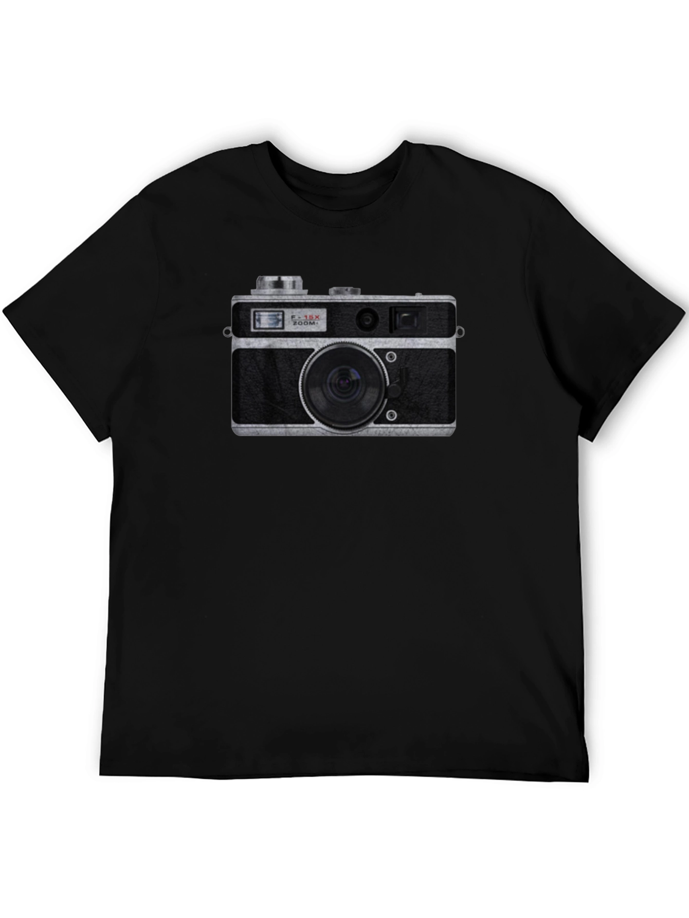 Retro Camera Graphic T-Shirt - Black