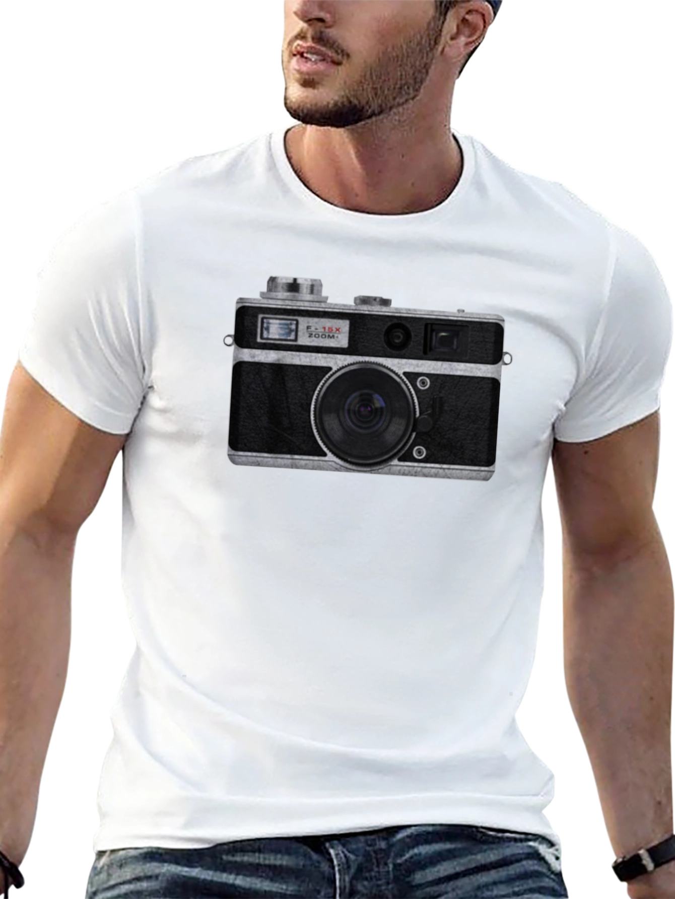 Retro Camera Graphic T-Shirt - Black