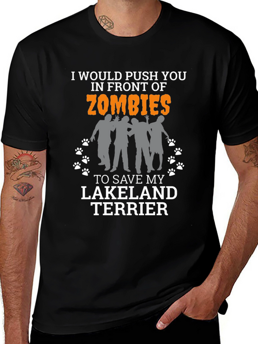 Zombie Lakeland Terrier Novelty T-Shirt