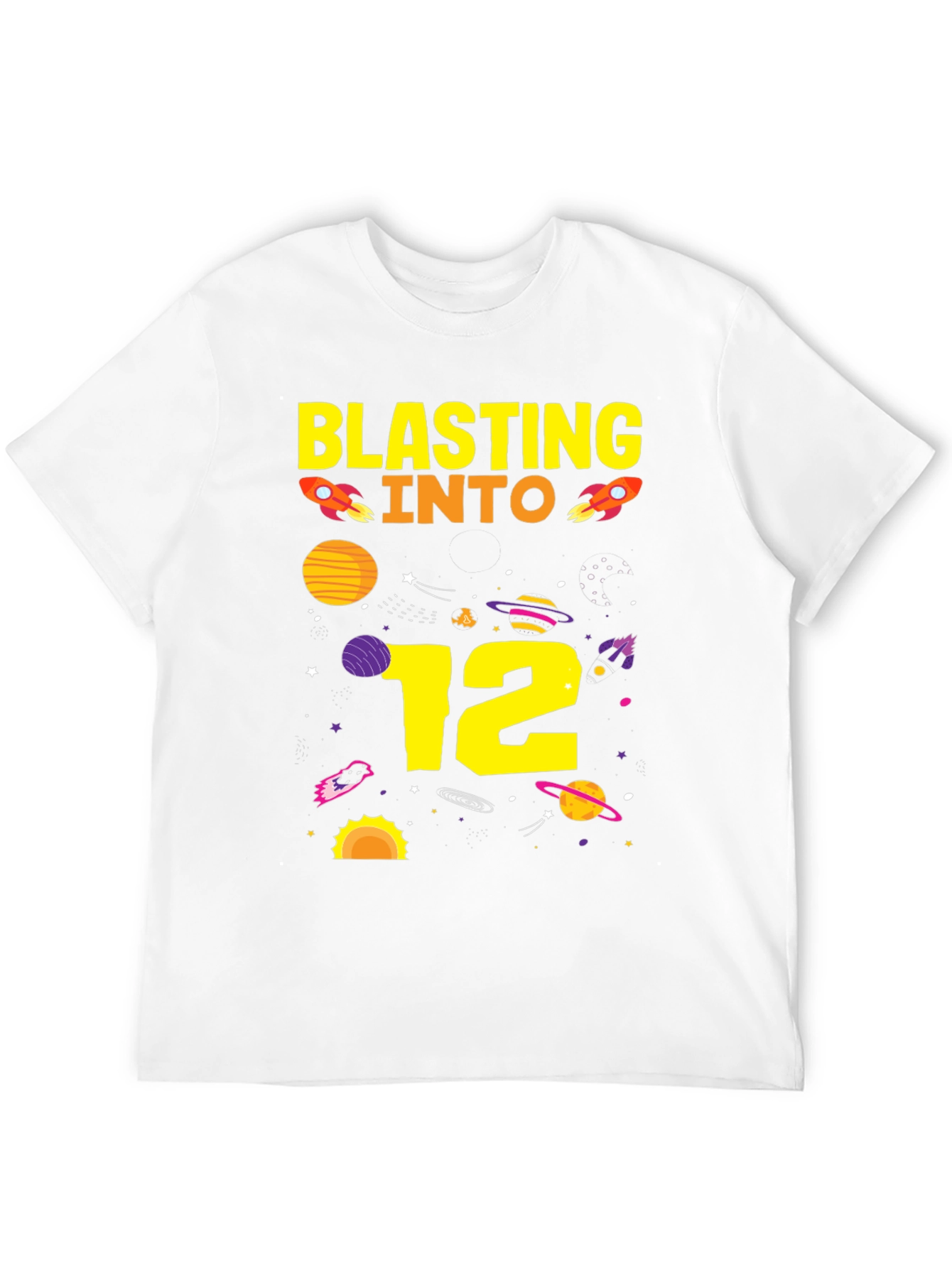 Blasting Into 12th Birthday T-Shirt Space Theme