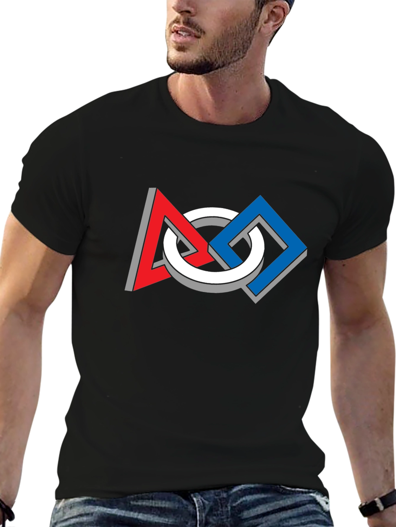 Geometric Optical Illusion Graphic Tee - Modern Art Shirt