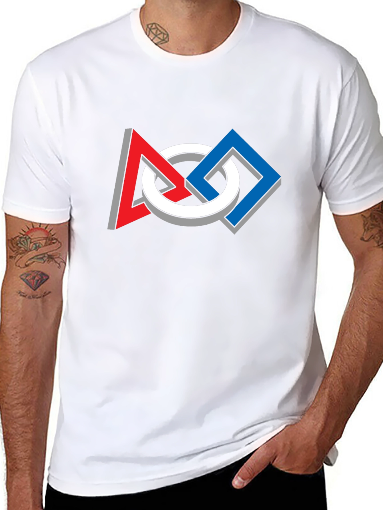 Geometric Optical Illusion Graphic Tee - Modern Art Shirt