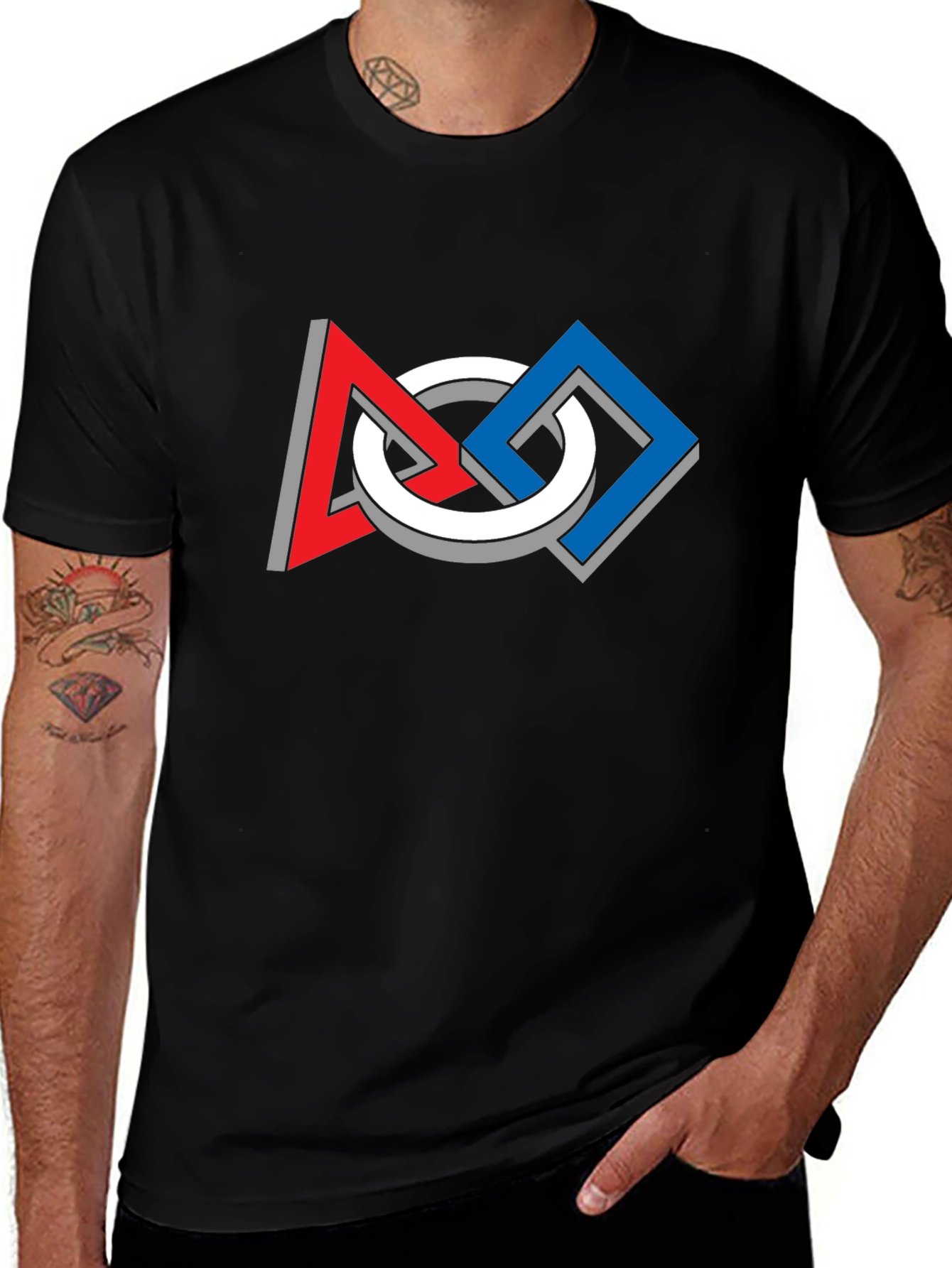 Geometric Optical Illusion Graphic Tee - Modern Art Shirt