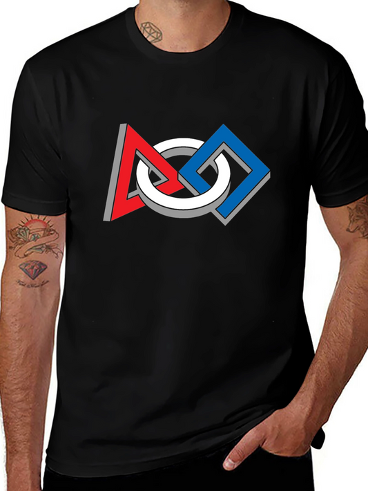 Geometric Optical Illusion Graphic Tee - Modern Art Shirt