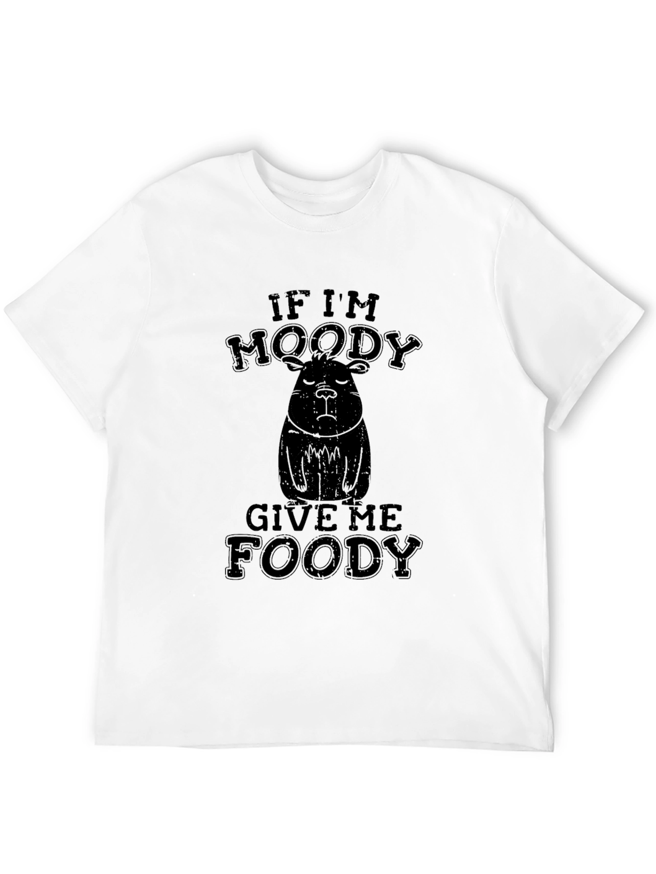 Moody Capybara Foody Black T-Shirt