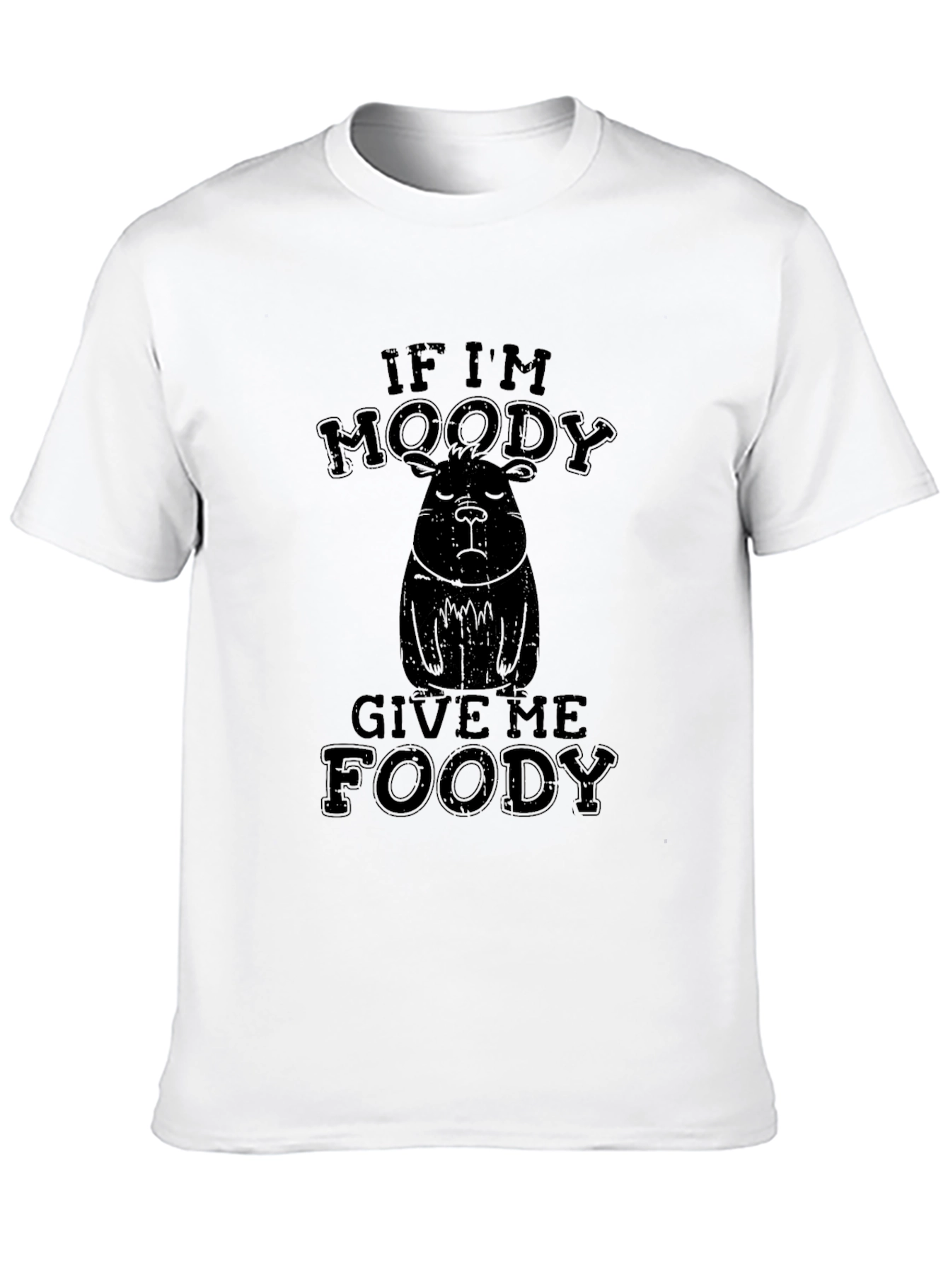 Moody Capybara Foody Black T-Shirt