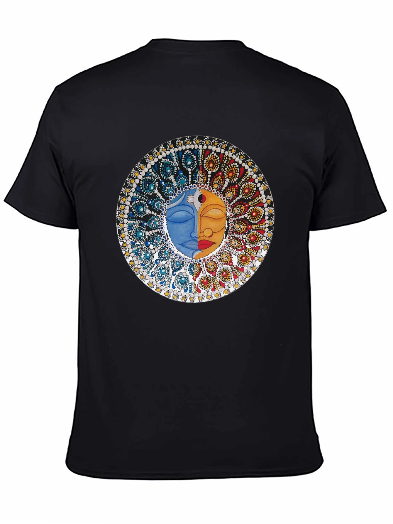 Yin Yang Face Graphic Tee - Unisex Black T-Shirt