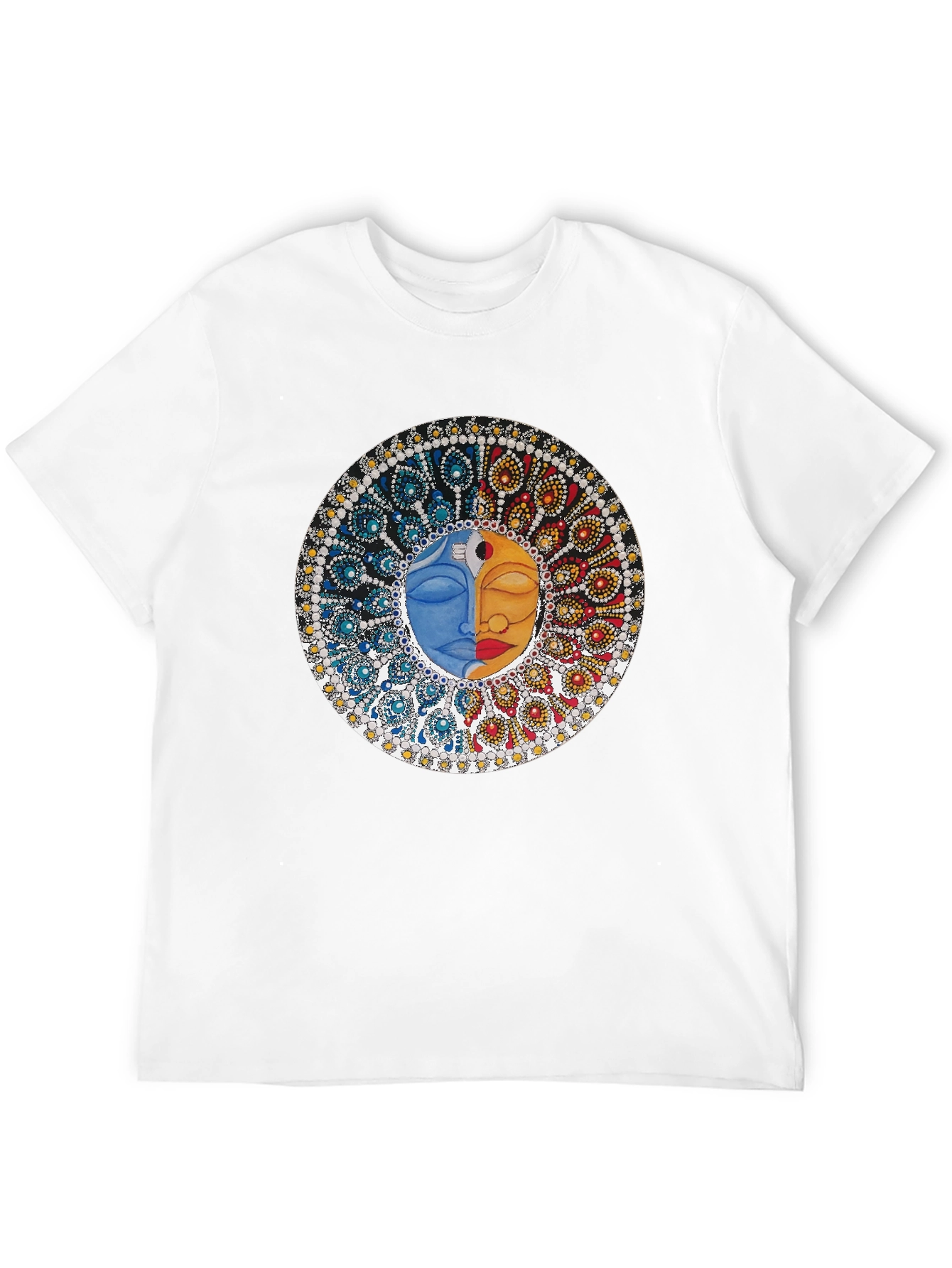 Yin Yang Face Graphic Tee - Unisex Black T-Shirt