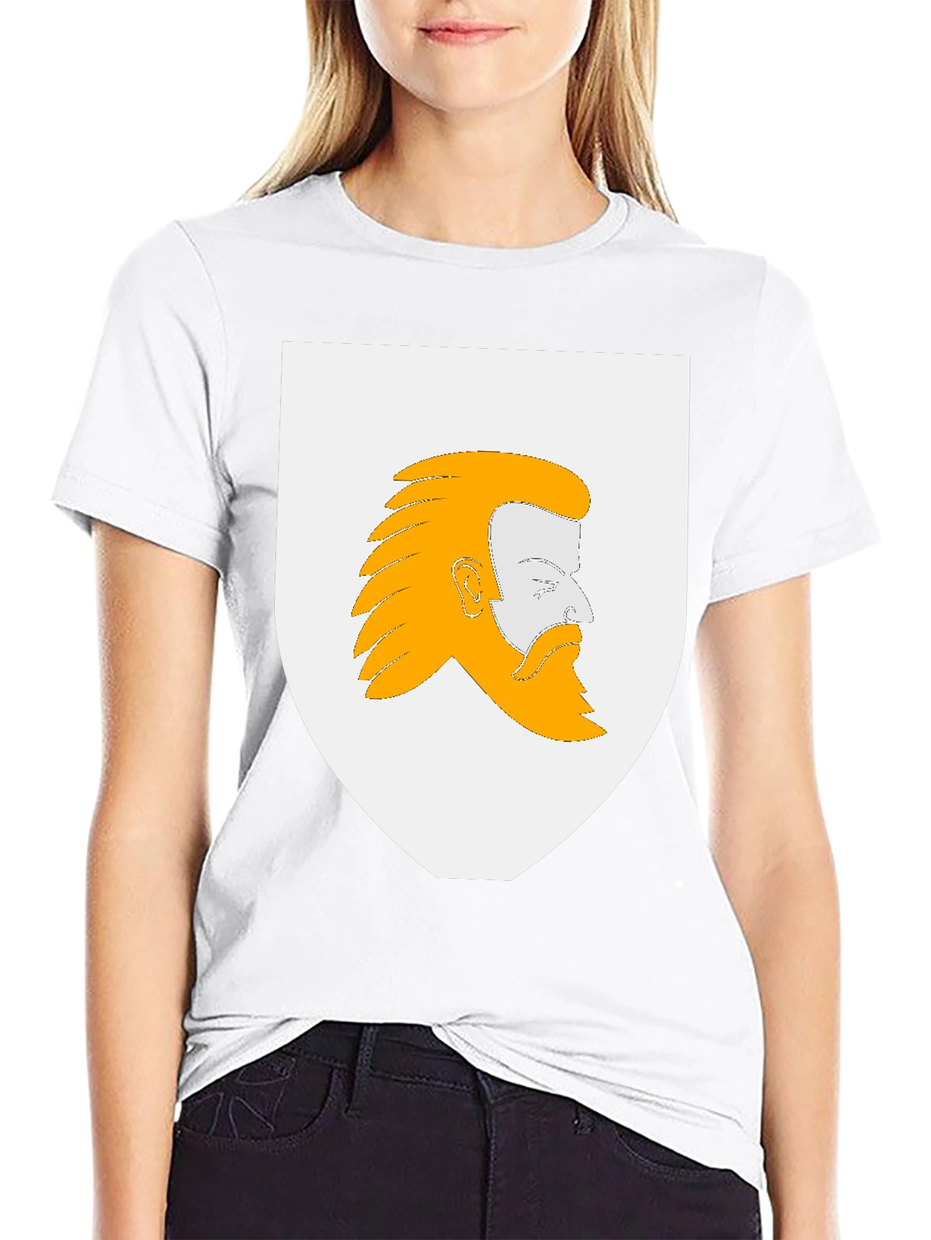 Heraldic Bearded Man Graphic T-Shirt