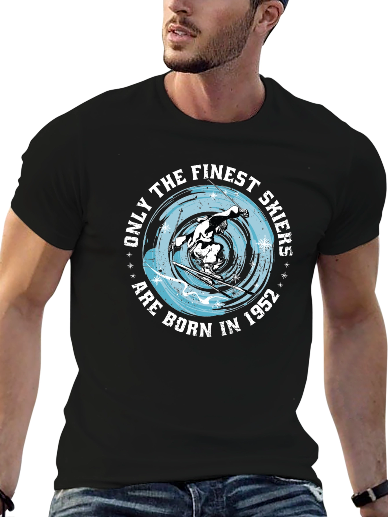 Finest Skiers Born in 1952 Black T-Shirt