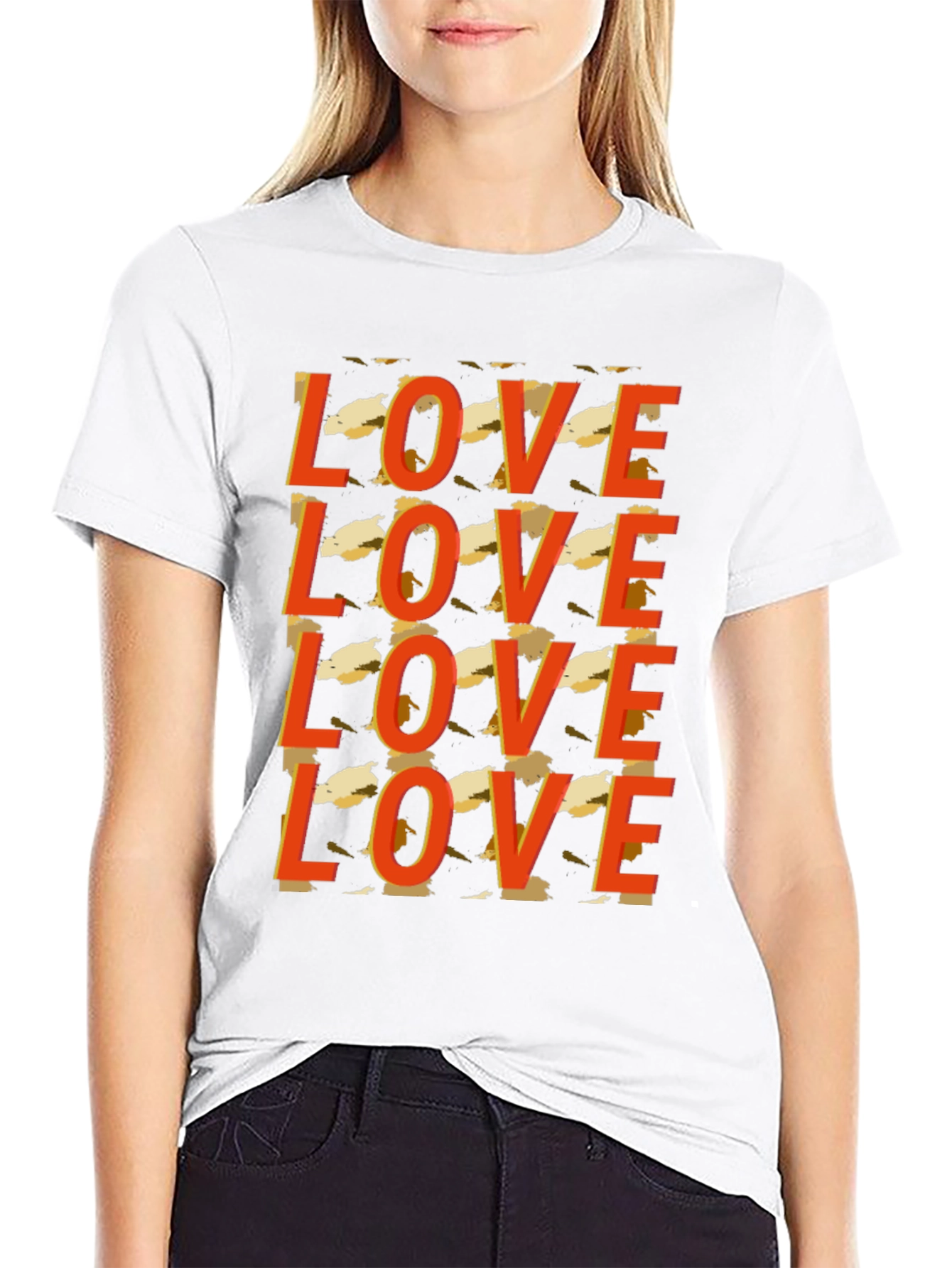 Love Graphic Print Black Tee