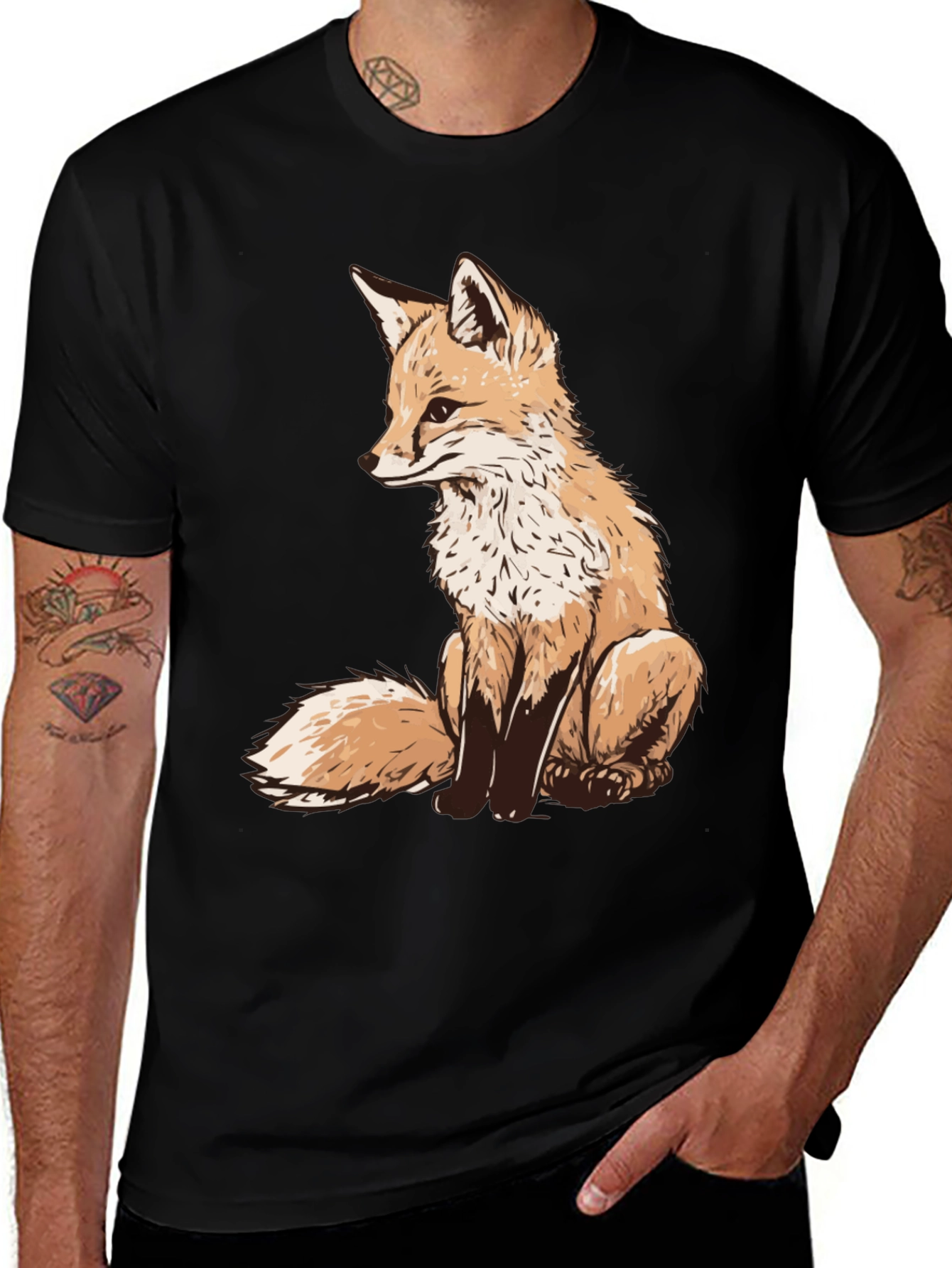 Fox Graphic Tee - Unique Animal Print Shirt