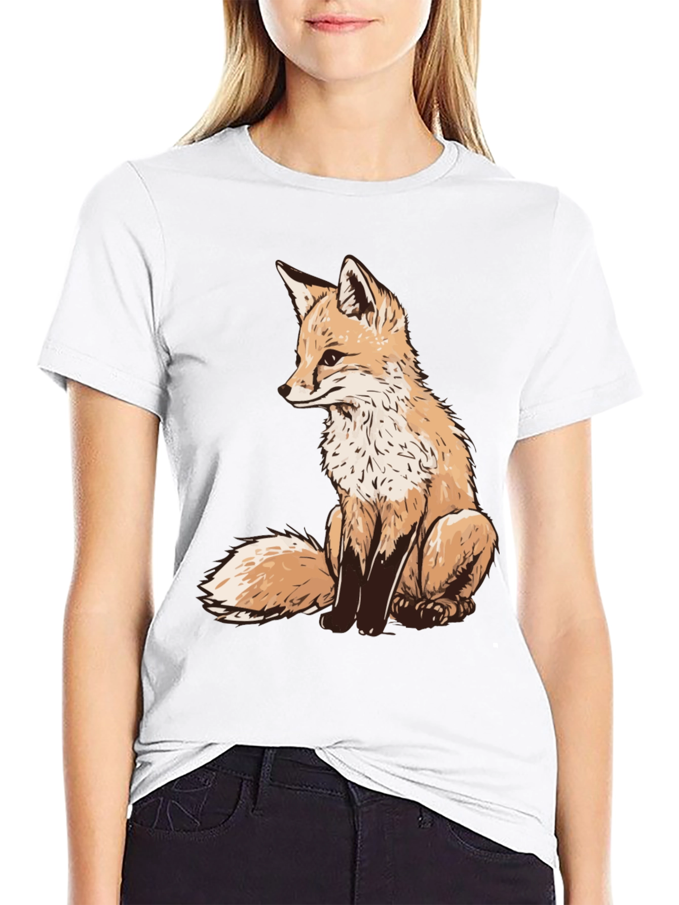 Fox Graphic Tee - Unique Animal Print Shirt