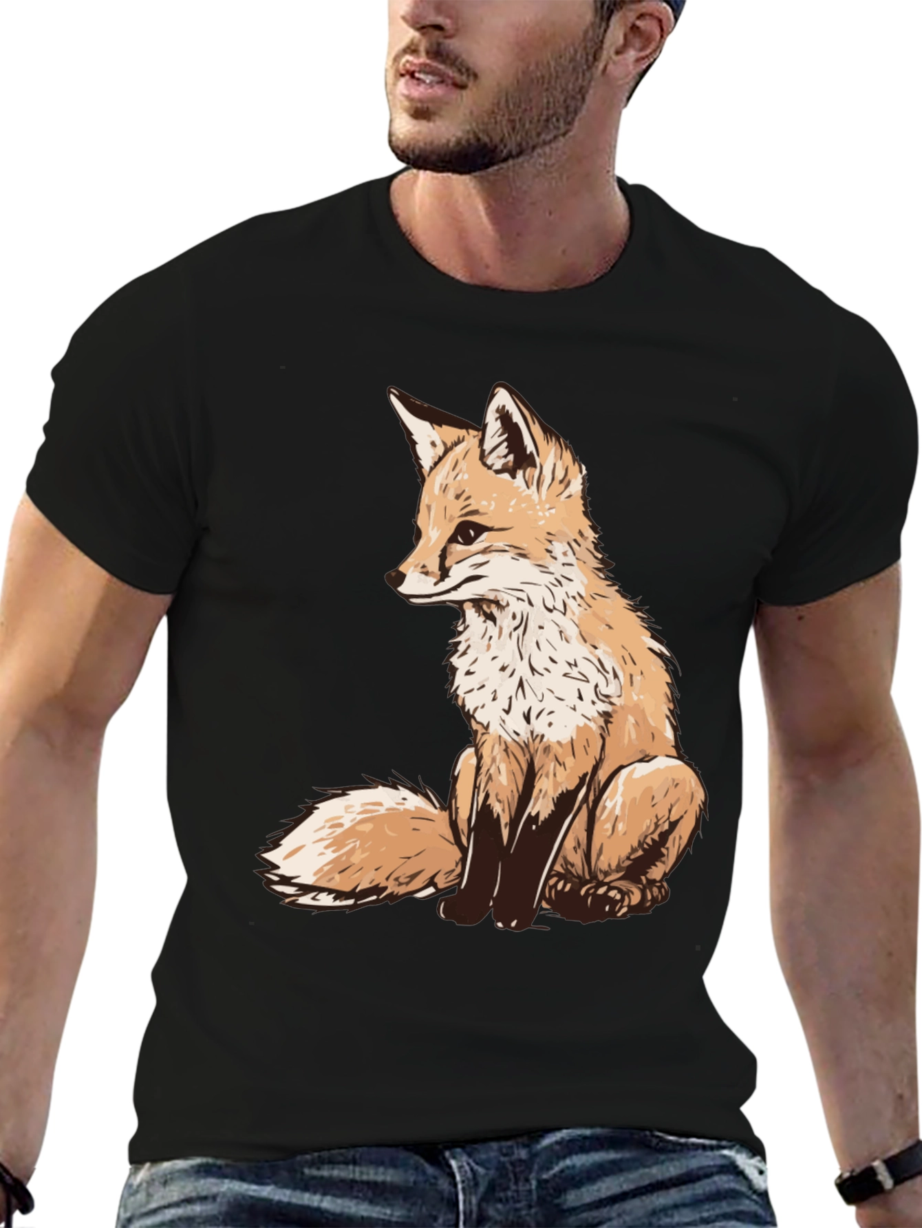Fox Graphic Tee - Unique Animal Print Shirt