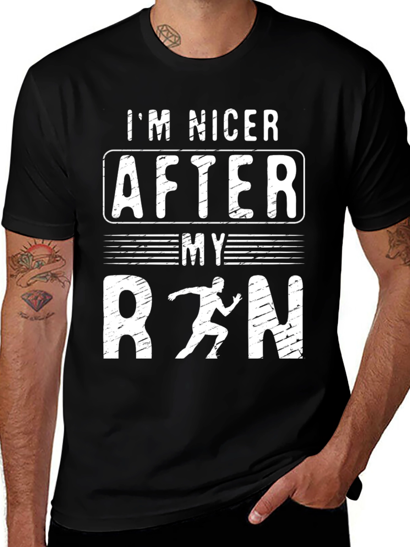 Im Nicer After My Run Black Graphic T-Shirt
