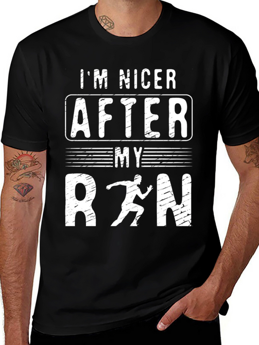 Im Nicer After My Run Black Graphic T-Shirt