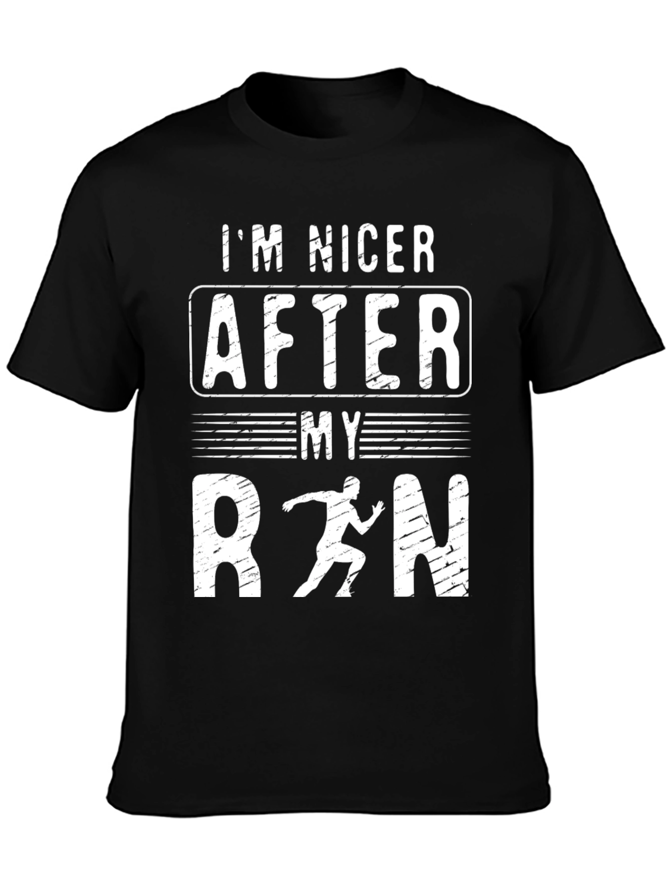 Im Nicer After My Run Black Graphic T-Shirt