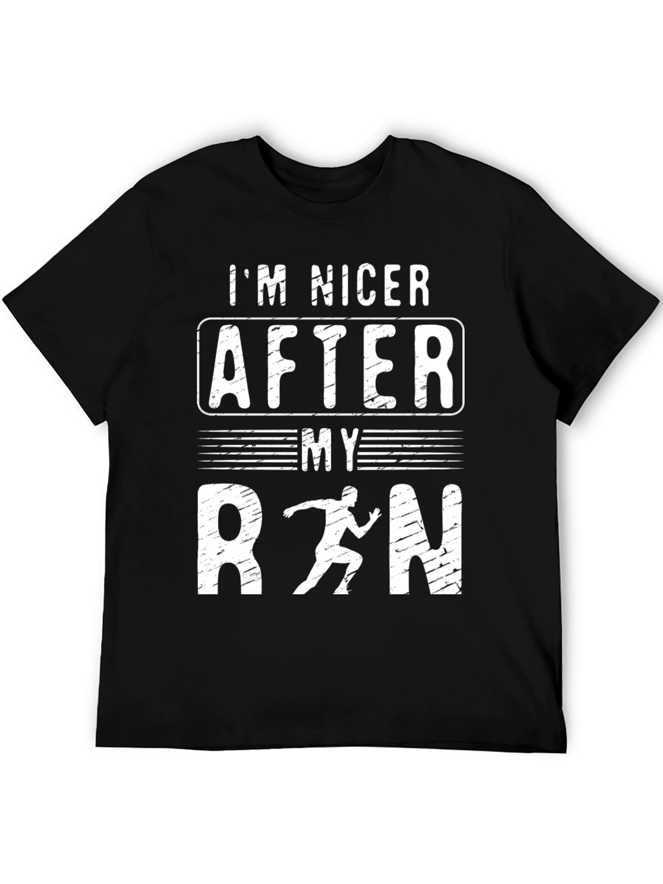 Im Nicer After My Run Black Graphic T-Shirt