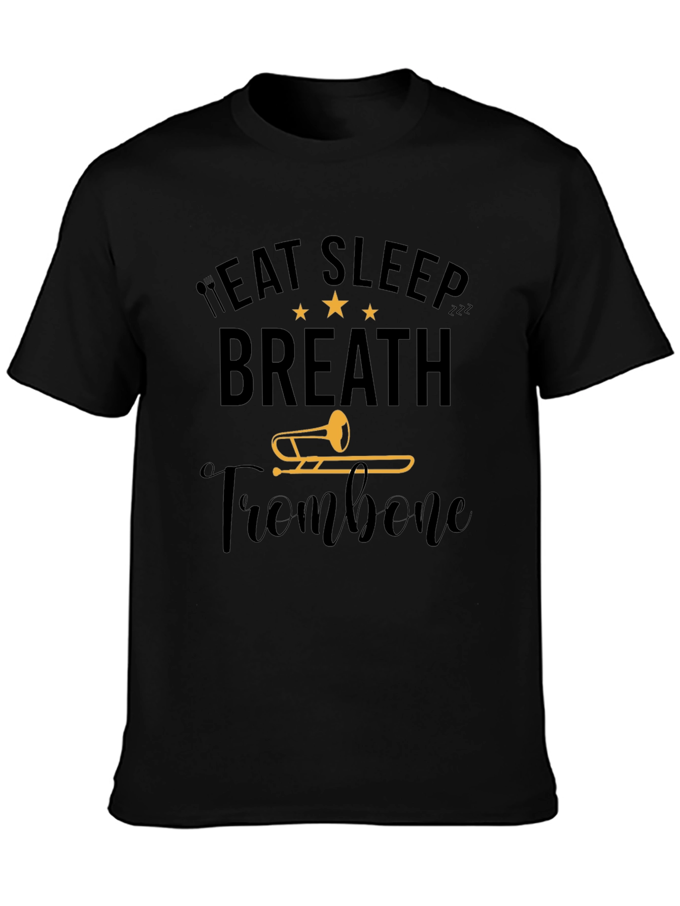 Eat Sleep Breath Trombone Black T-Shirt