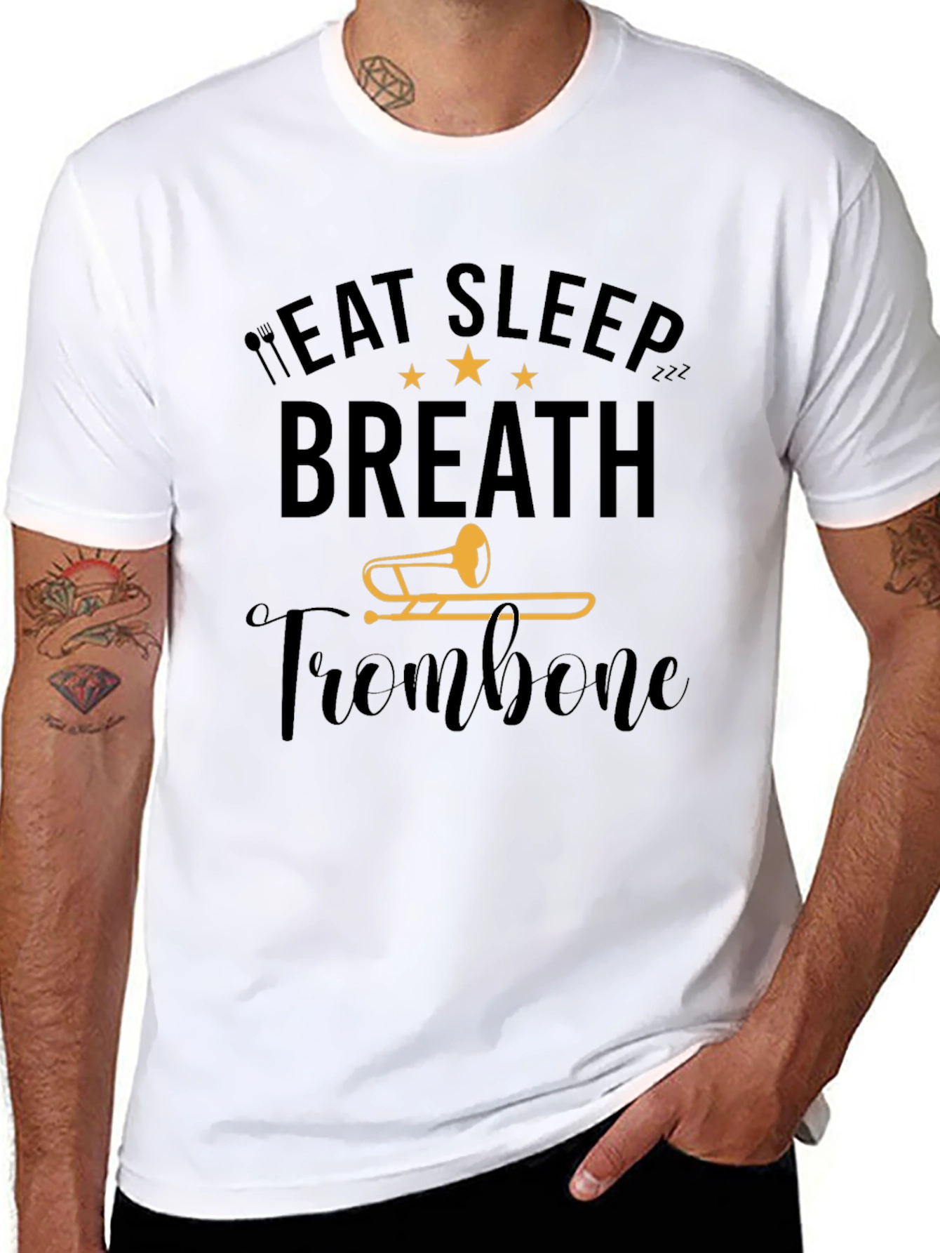 Eat Sleep Breath Trombone Black T-Shirt