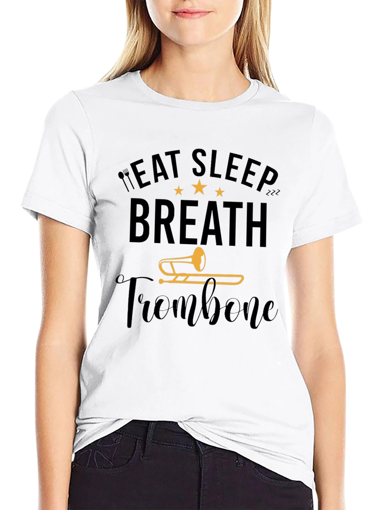 Eat Sleep Breath Trombone Black T-Shirt