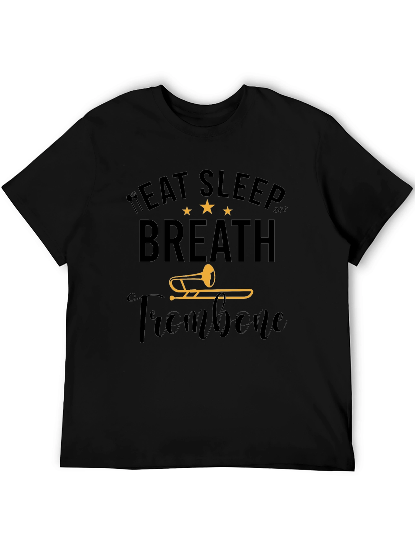 Eat Sleep Breath Trombone Black T-Shirt