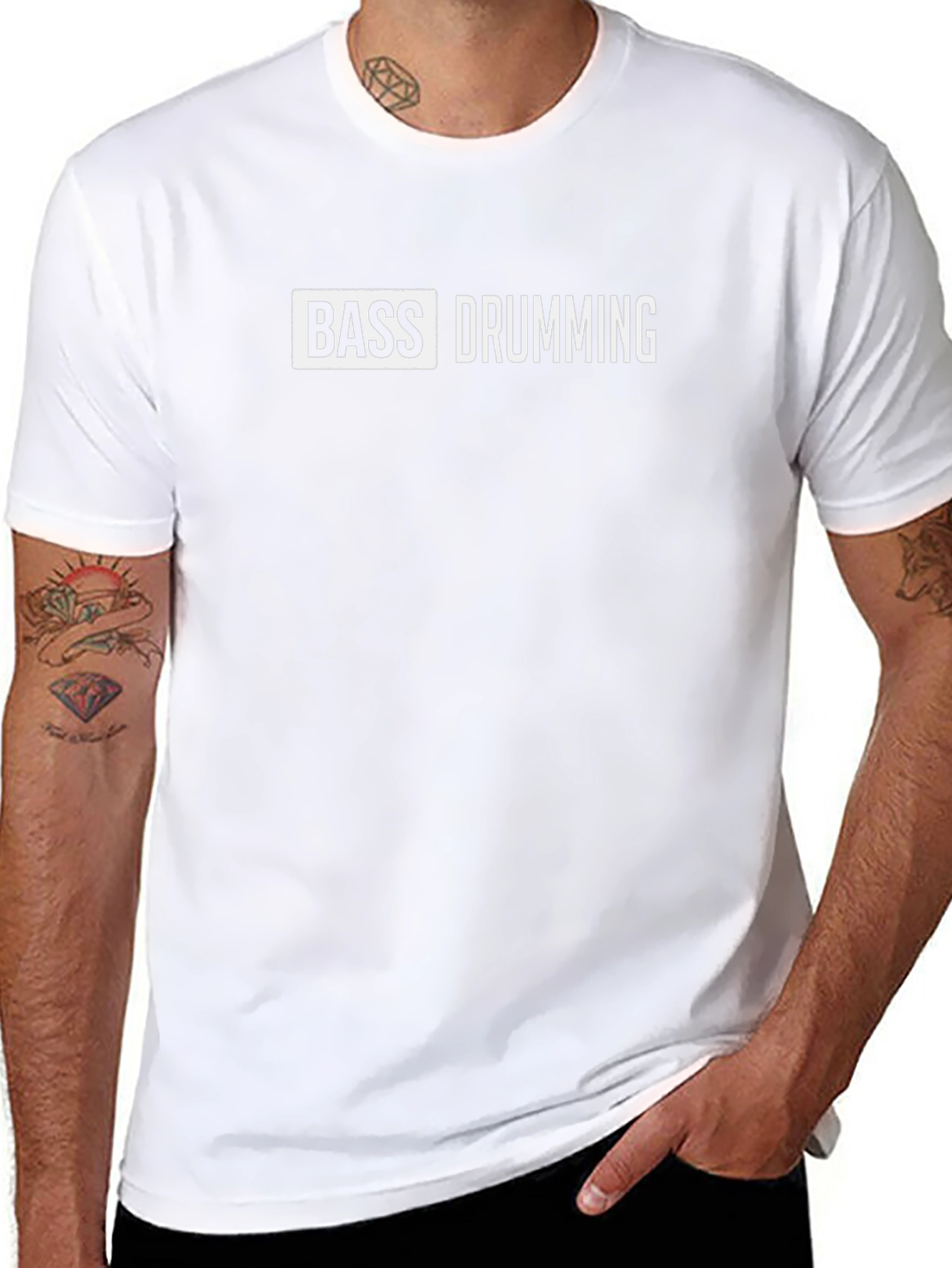 Bass Drumming Graphic Tee - Black Cotton