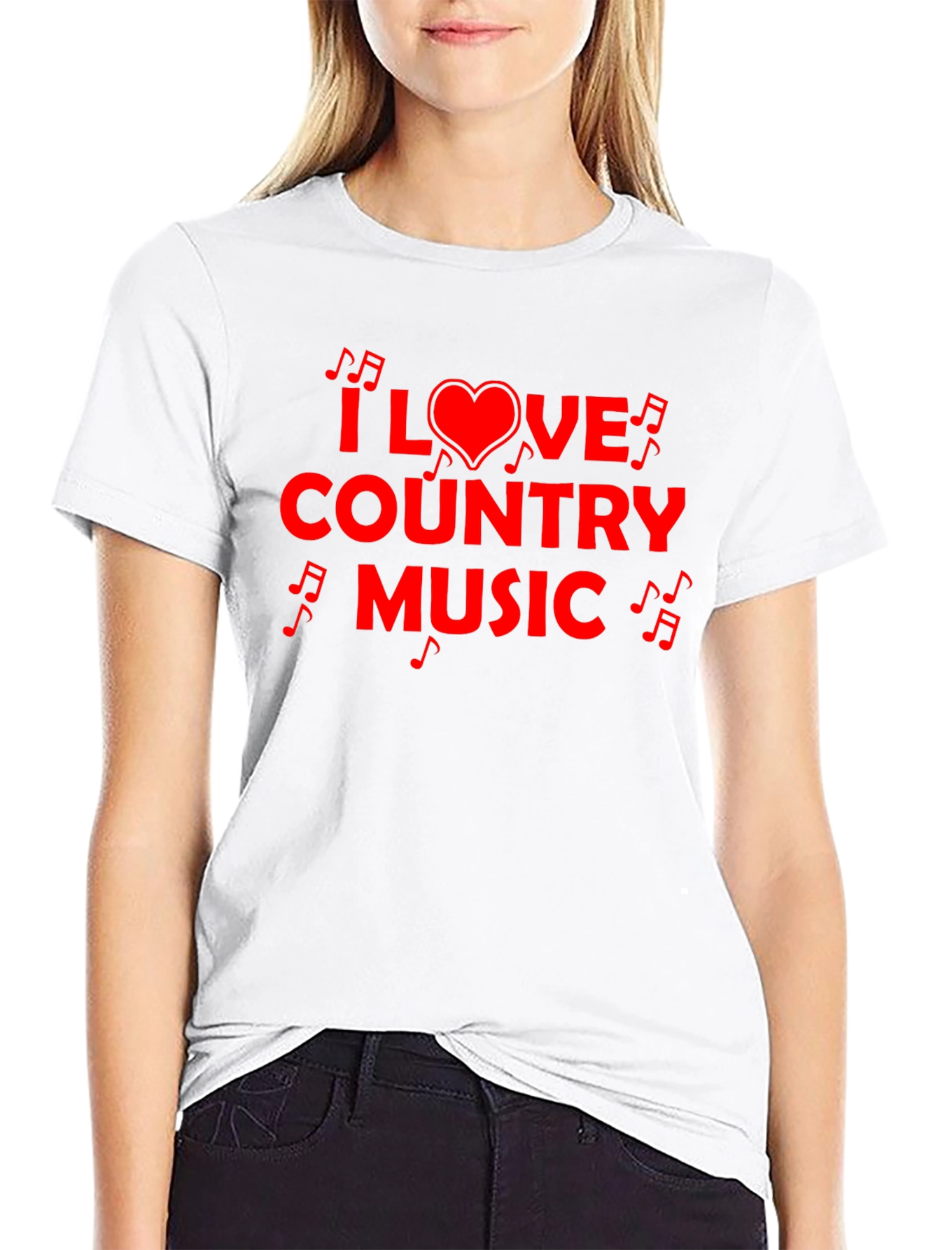 I Love Country Music Graphic Tee - Black