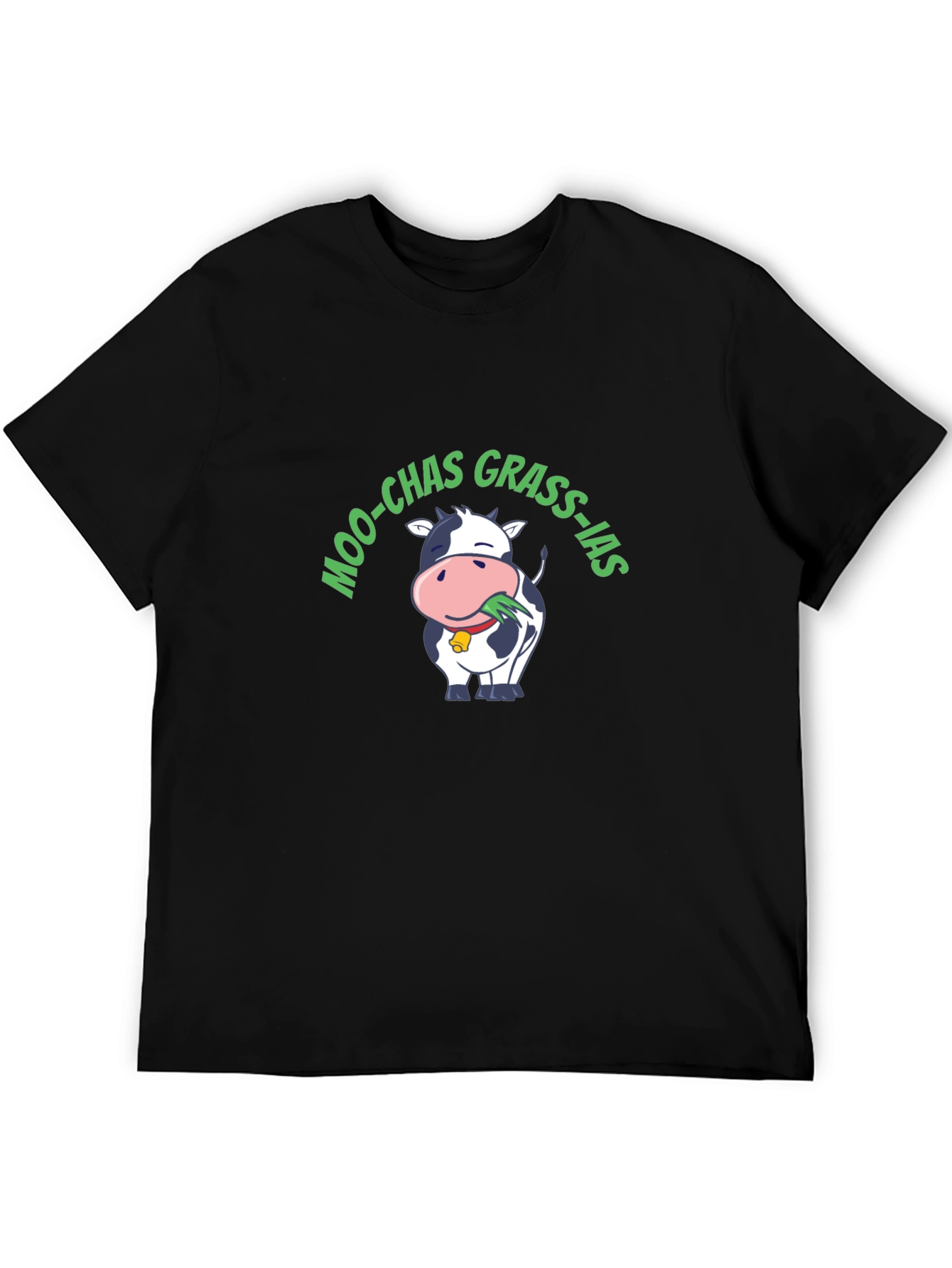 Moo-Chas Grass-ias Funny Cow Graphic T-Shirt