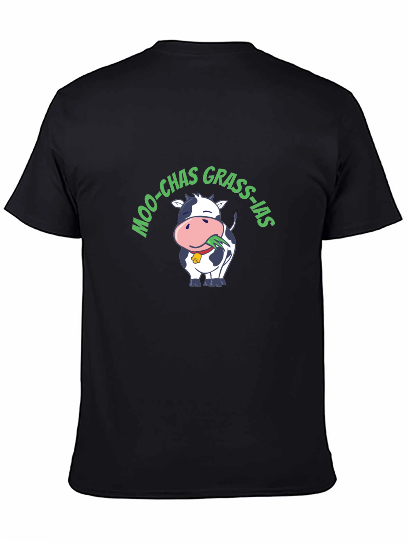 Moo-Chas Grass-ias Funny Cow Graphic T-Shirt