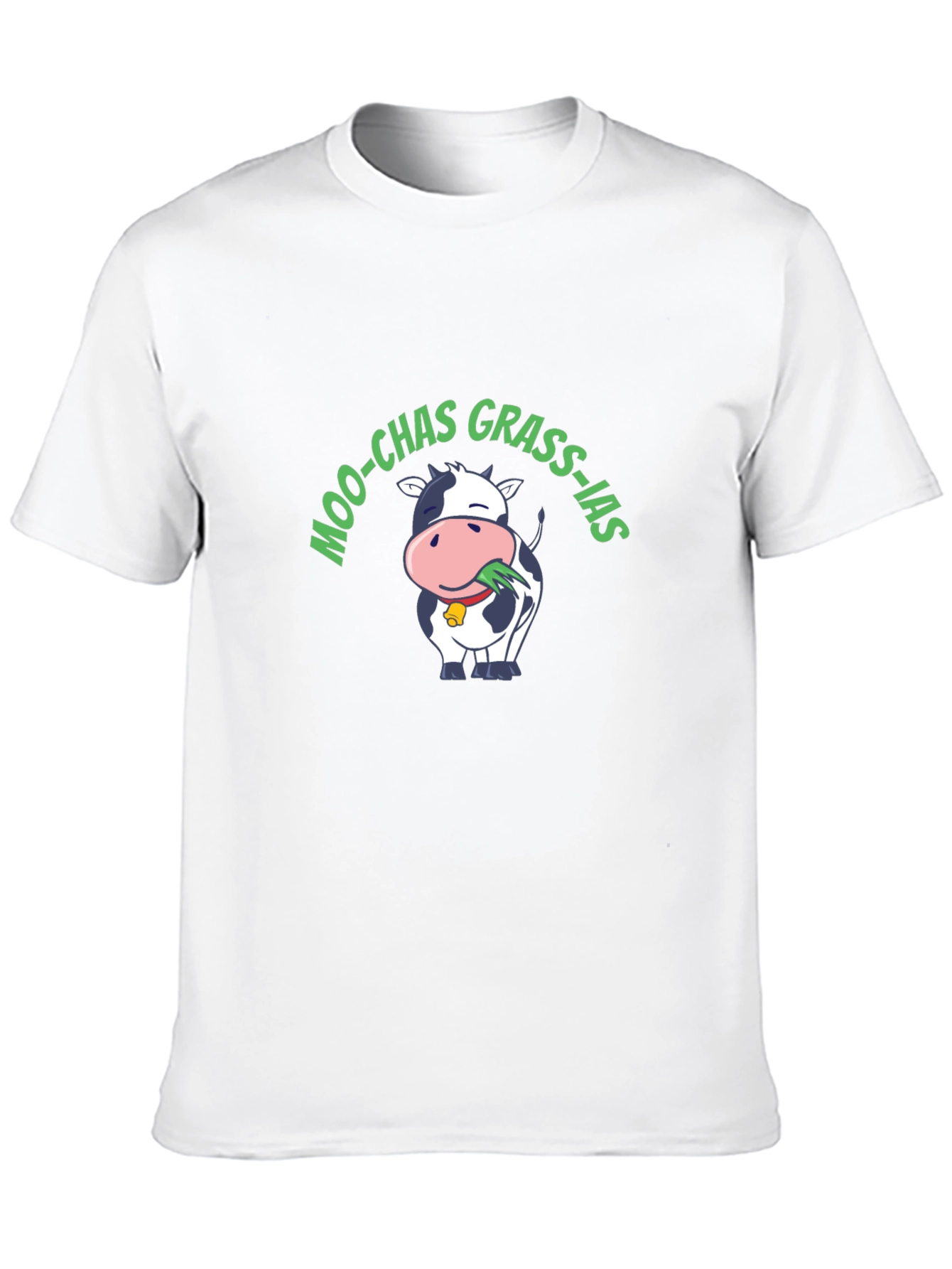 Moo-Chas Grass-ias Funny Cow Graphic T-Shirt