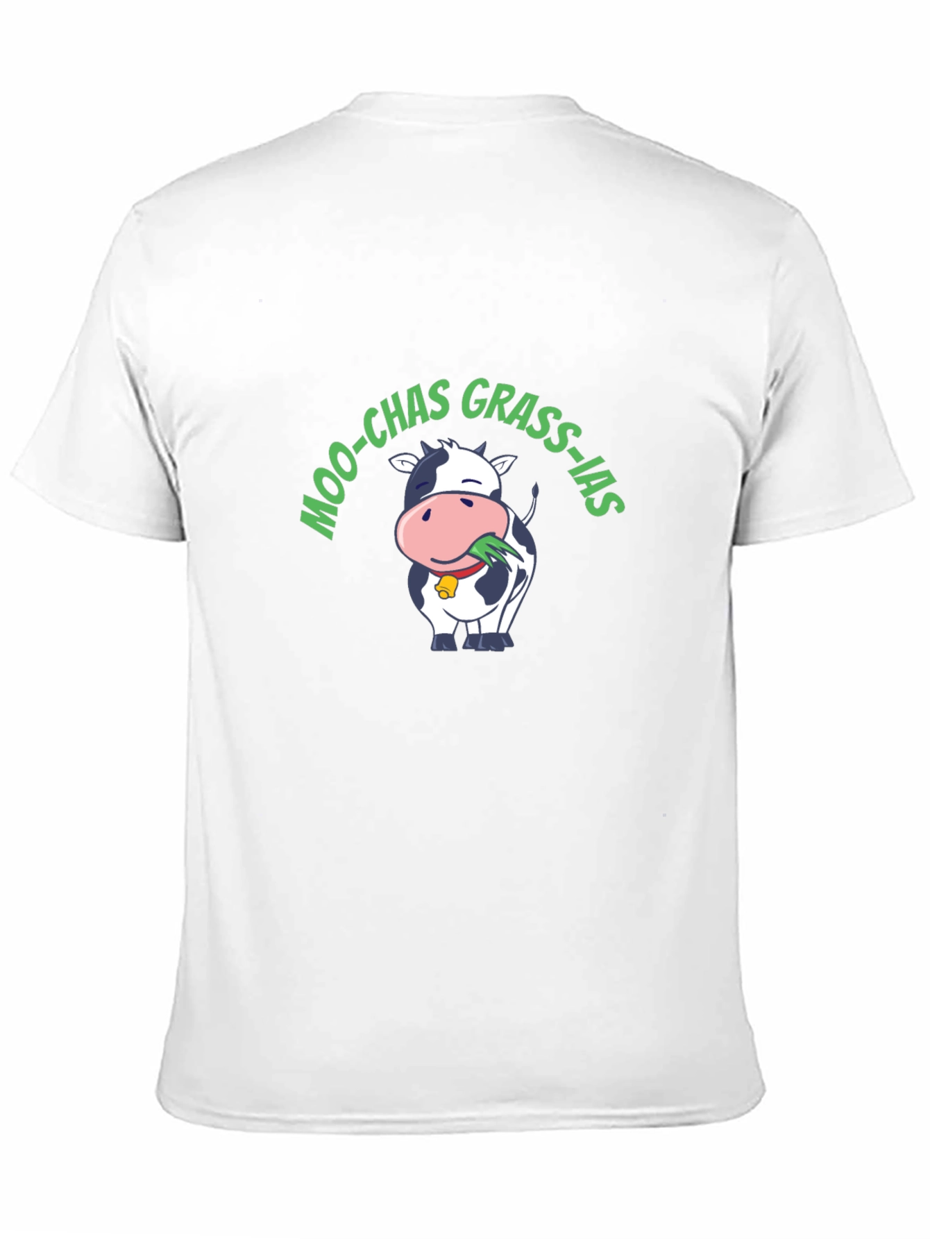 Moo-Chas Grass-ias Funny Cow Graphic T-Shirt