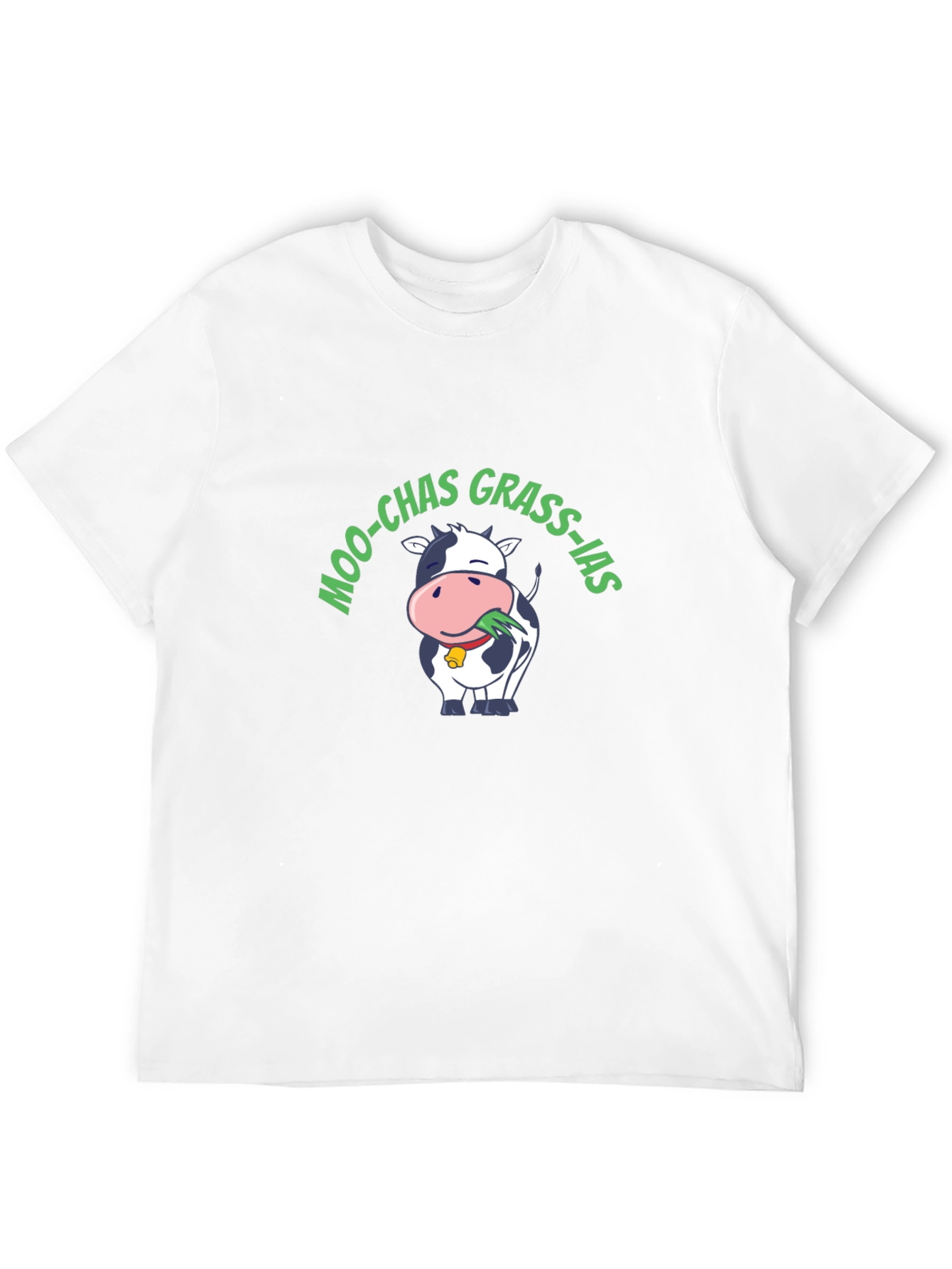 Moo-Chas Grass-ias Funny Cow Graphic T-Shirt