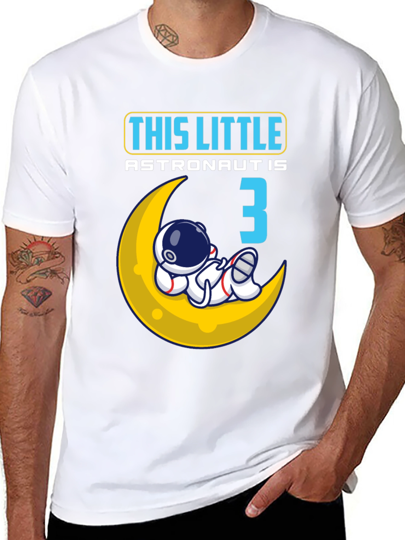 Little Astronaut Birthday Shirt - Age 3