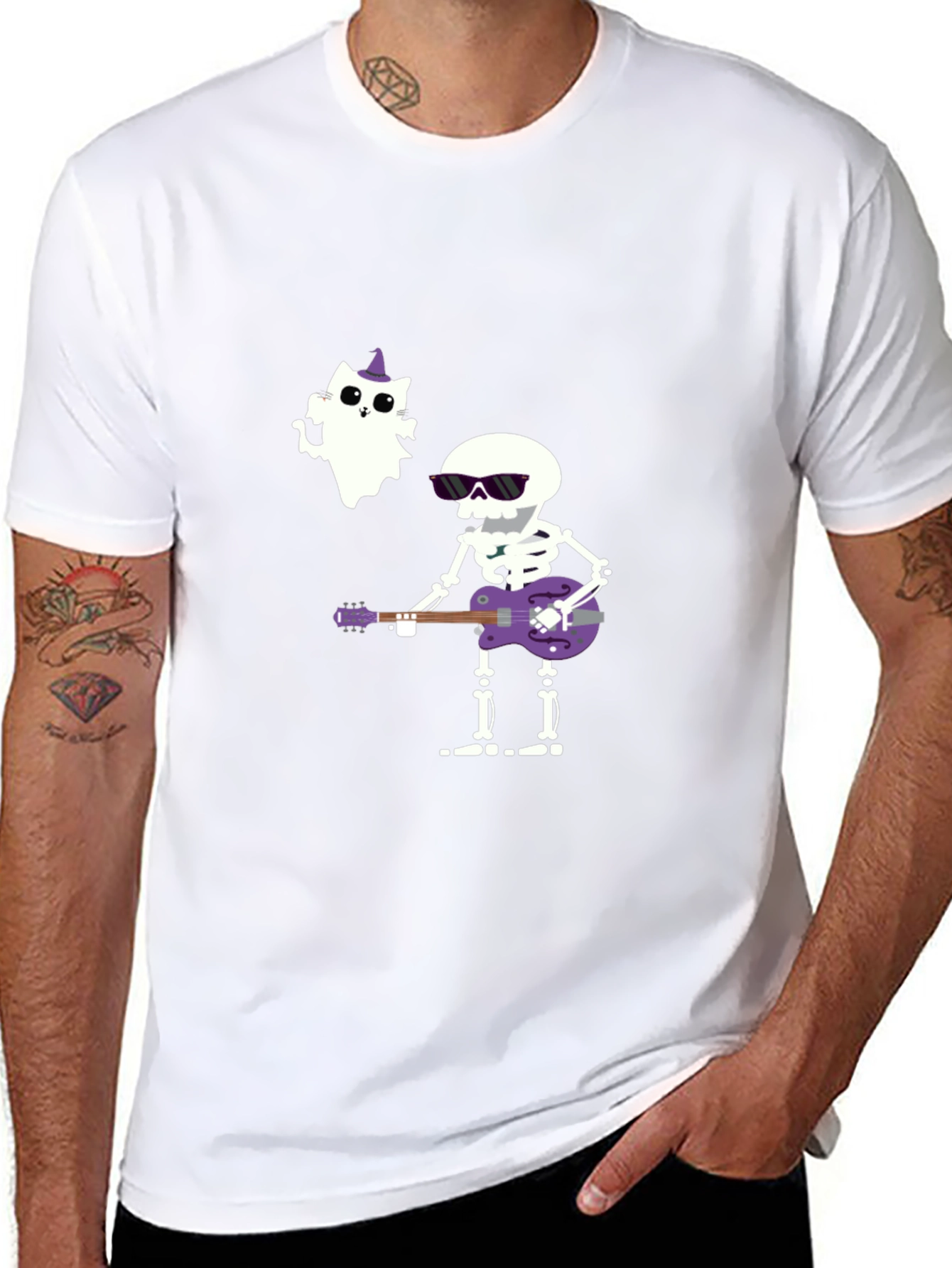 Halloween Skeleton Guitar T-Shirt
