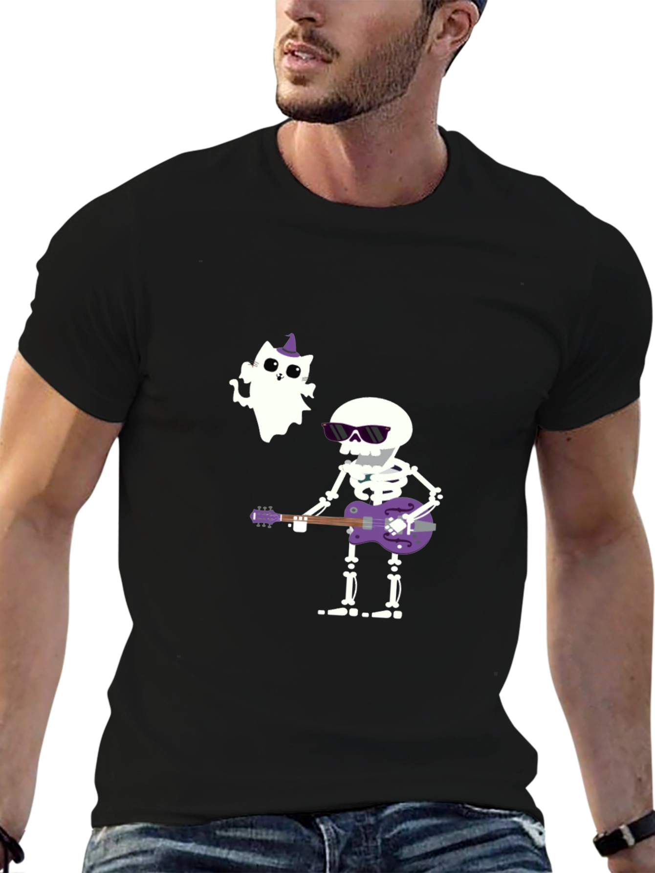 Halloween Skeleton Guitar T-Shirt