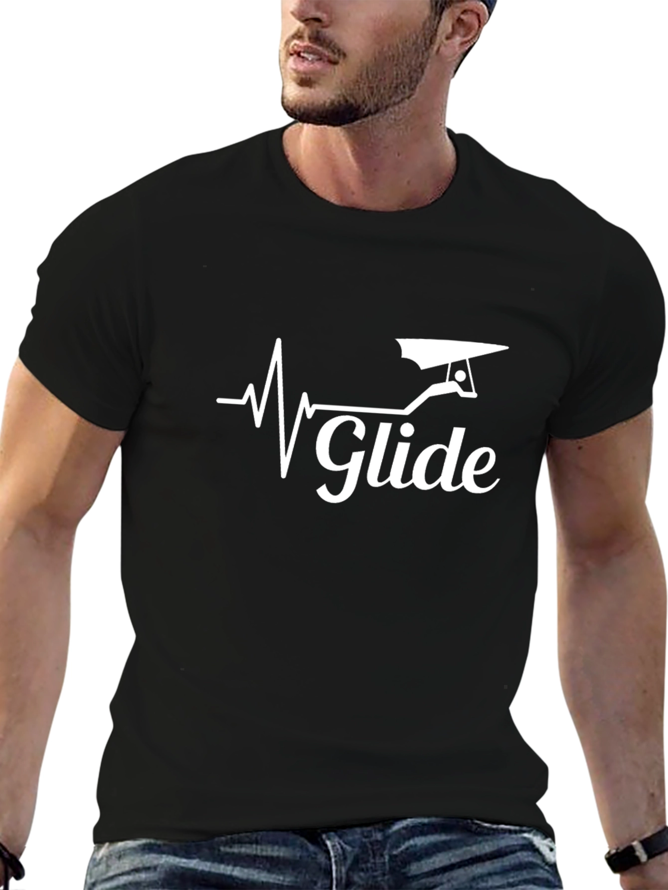Glide T-Shirt - Hang Gliding Heartbeat Design