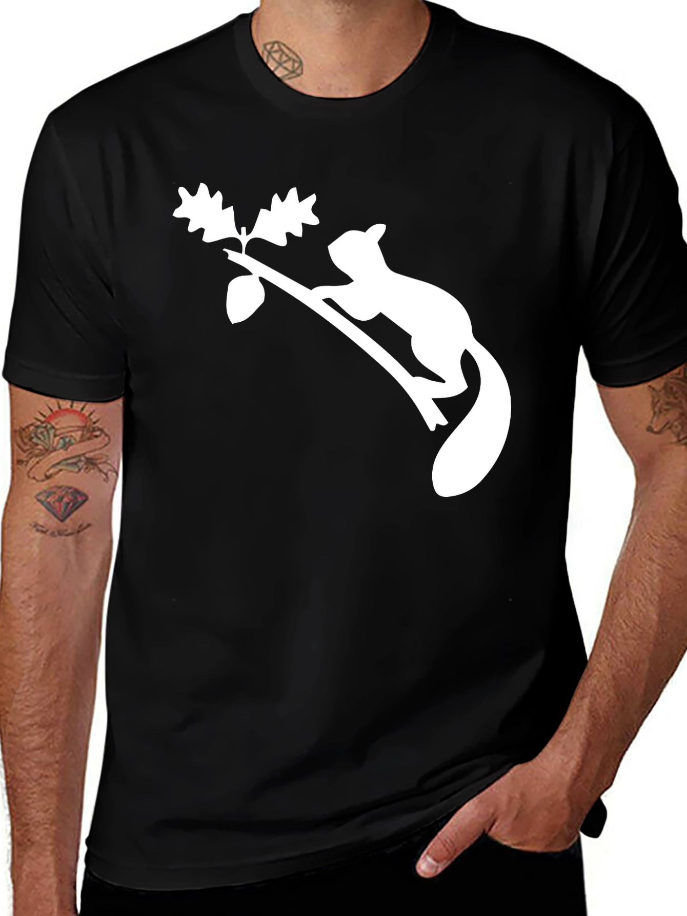 Squirrel on Oak Branch Graphic Tee