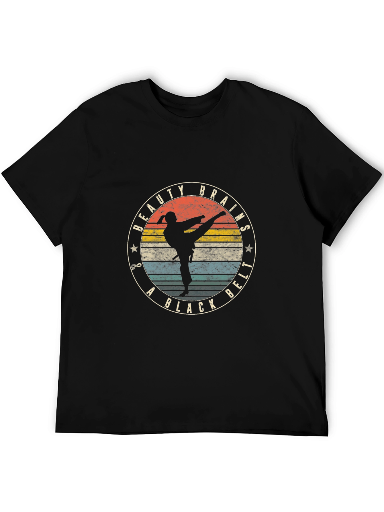 Beauty Brains Black Belt T-Shirt