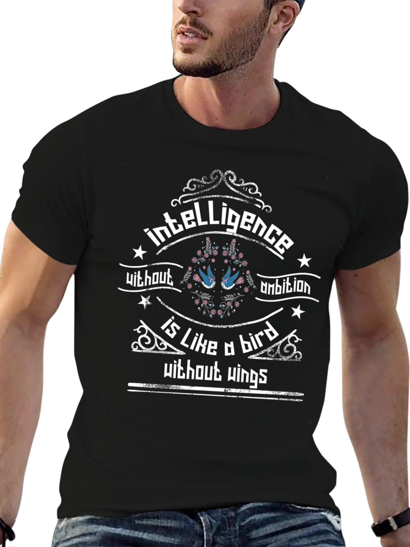 Intelligence Without Ambition Bird Graphic T-Shirt