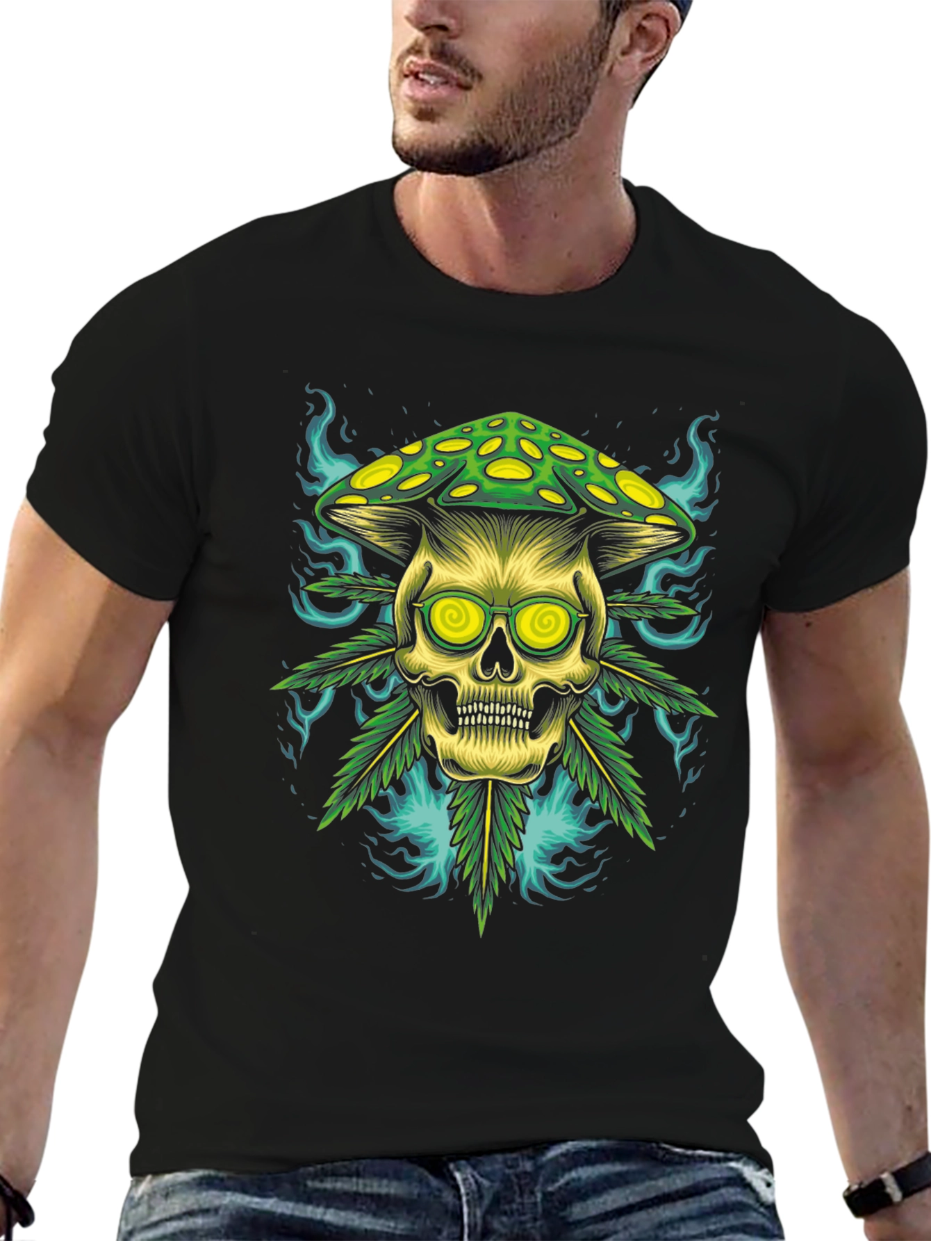 Skull Mushroom Graphic Tee - Unique & Edgy
